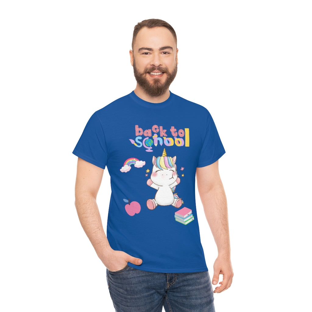 Back to School Unicorn Unisex Heavy Cotton Tee