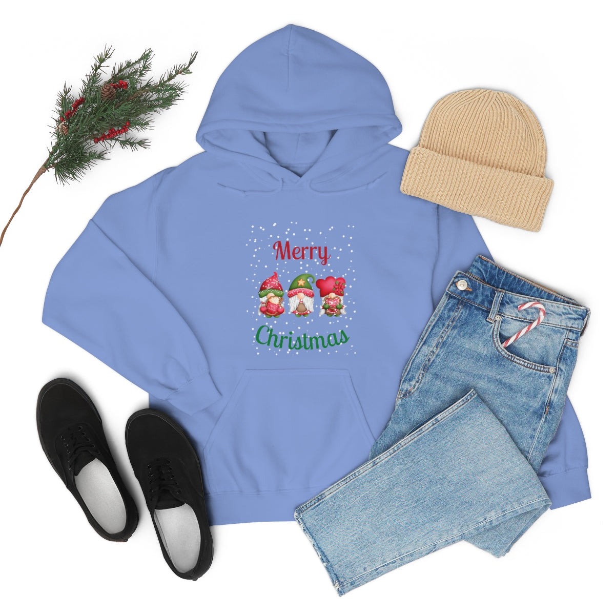 Three Gnomes Merry Christmas Unisex Heavy Blend™ Hooded Sweatshirt