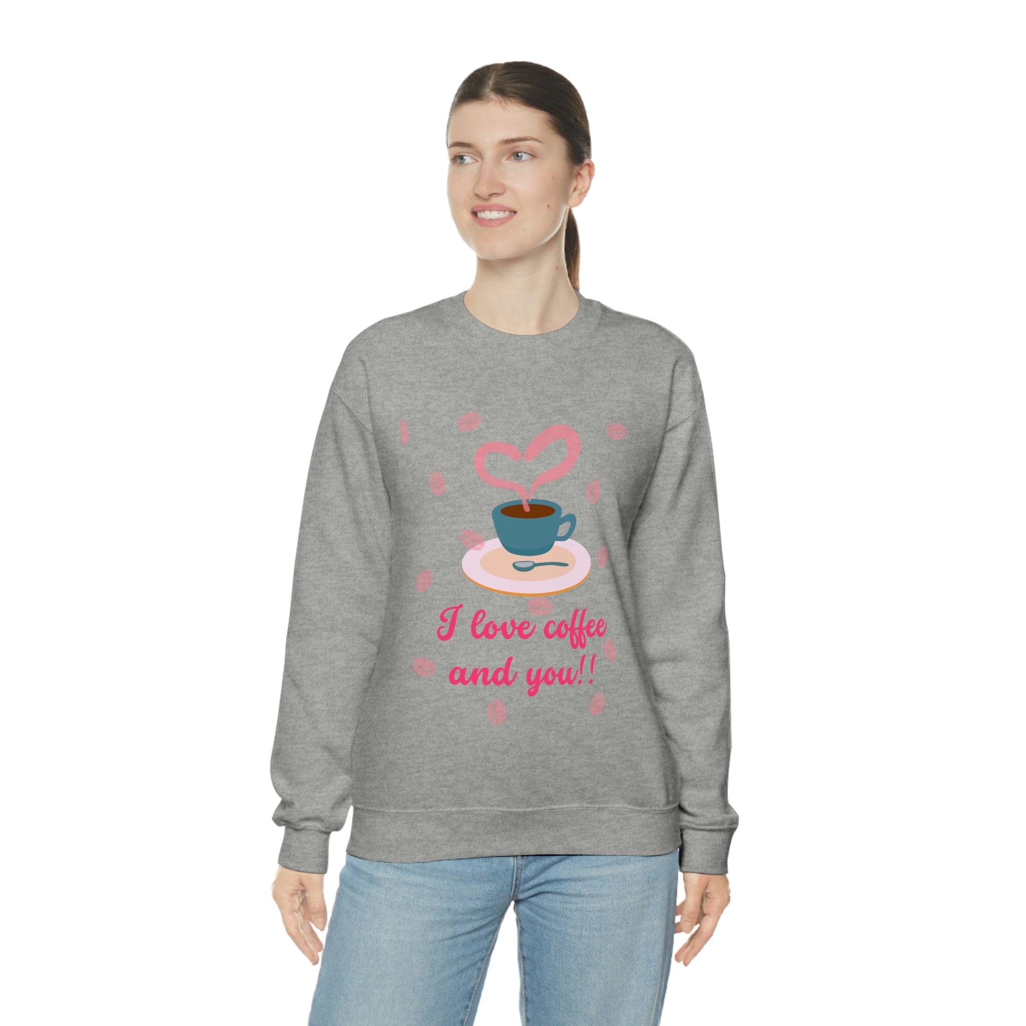 I Love Coffee & You!! Unisex Heavy Blend™ Crewneck Sweatshirt