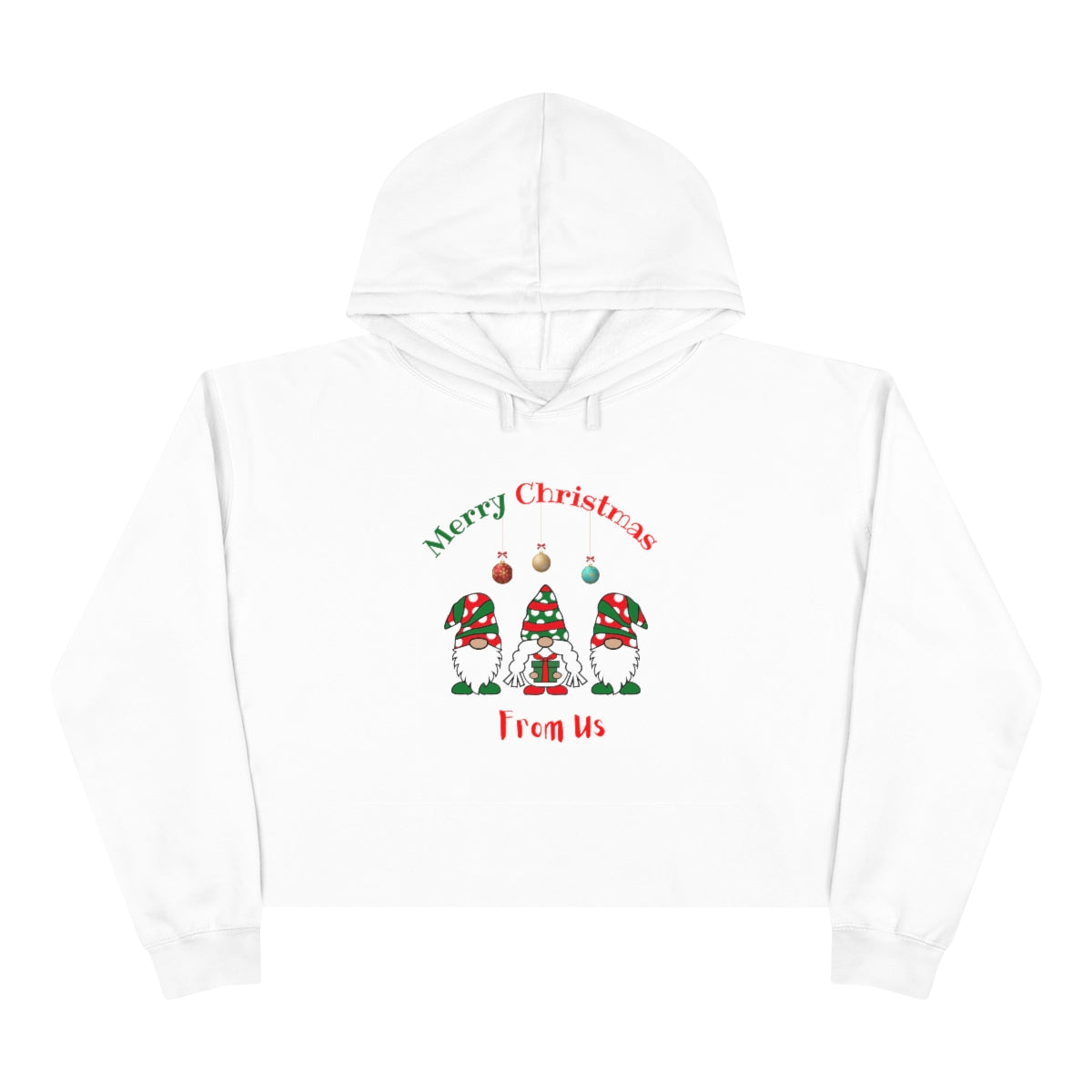 Gnomes Merry Christmas Crop Hoodie