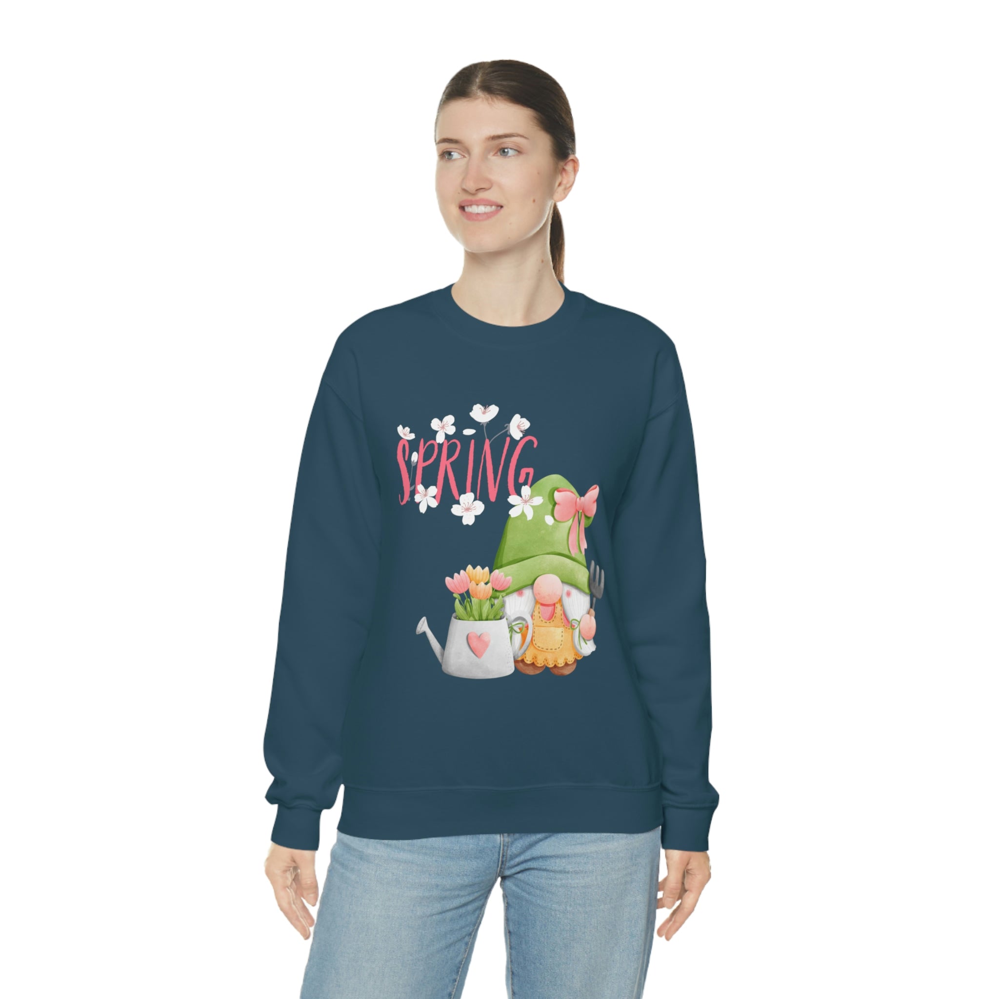 Gnome Happy Spring Unisex Heavy Blend™ Crewneck Sweatshirt