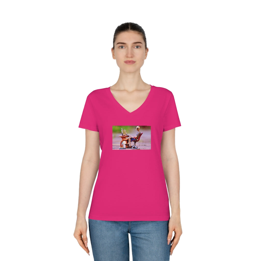 Computer Person Women's Evoker V-Neck T-Shirt