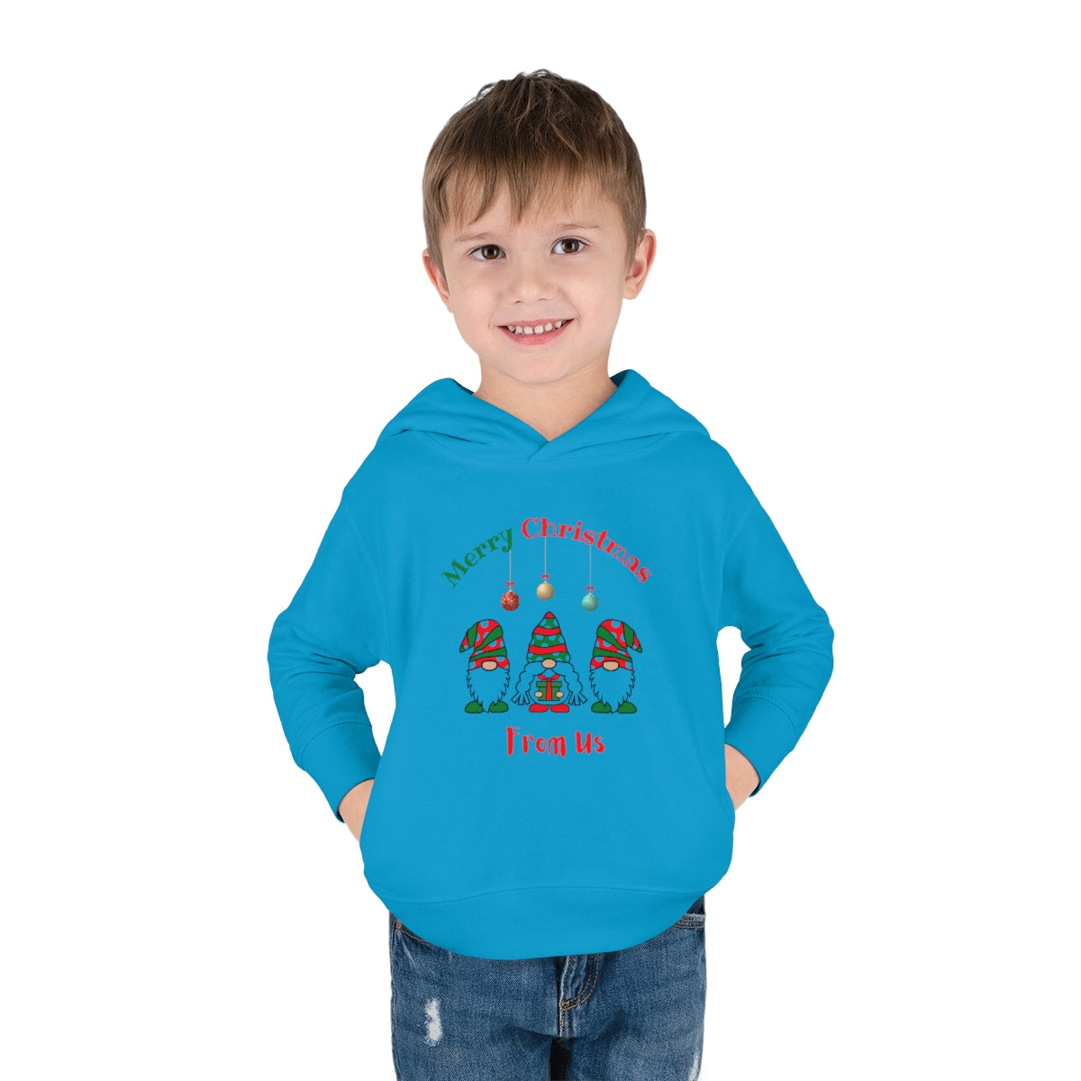 Gnome Merry Christmas Toddler Pullover Fleece Hoodie