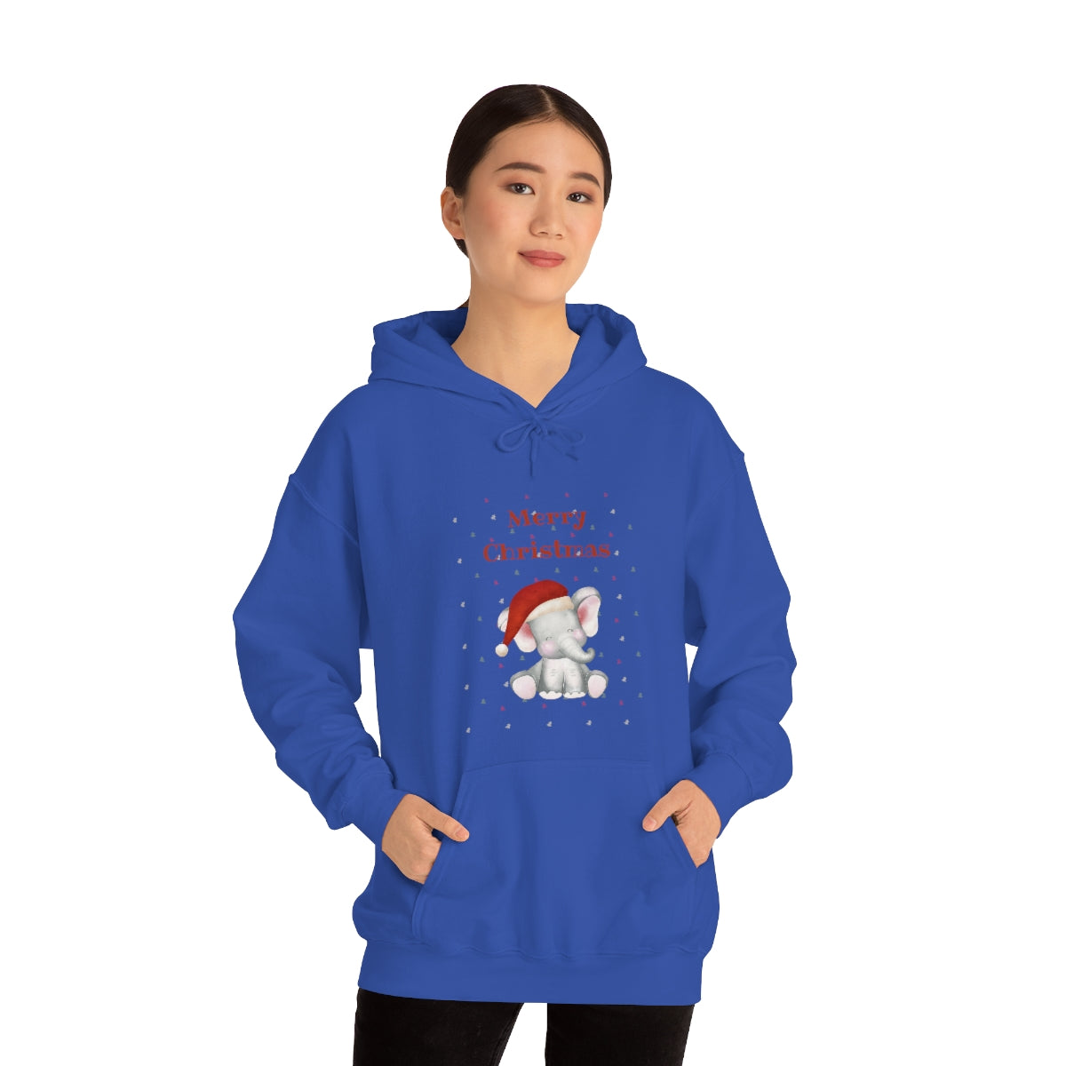 Cute Christmas Elephant Unisex Heavy Blend™ Hooded Sweatshirt