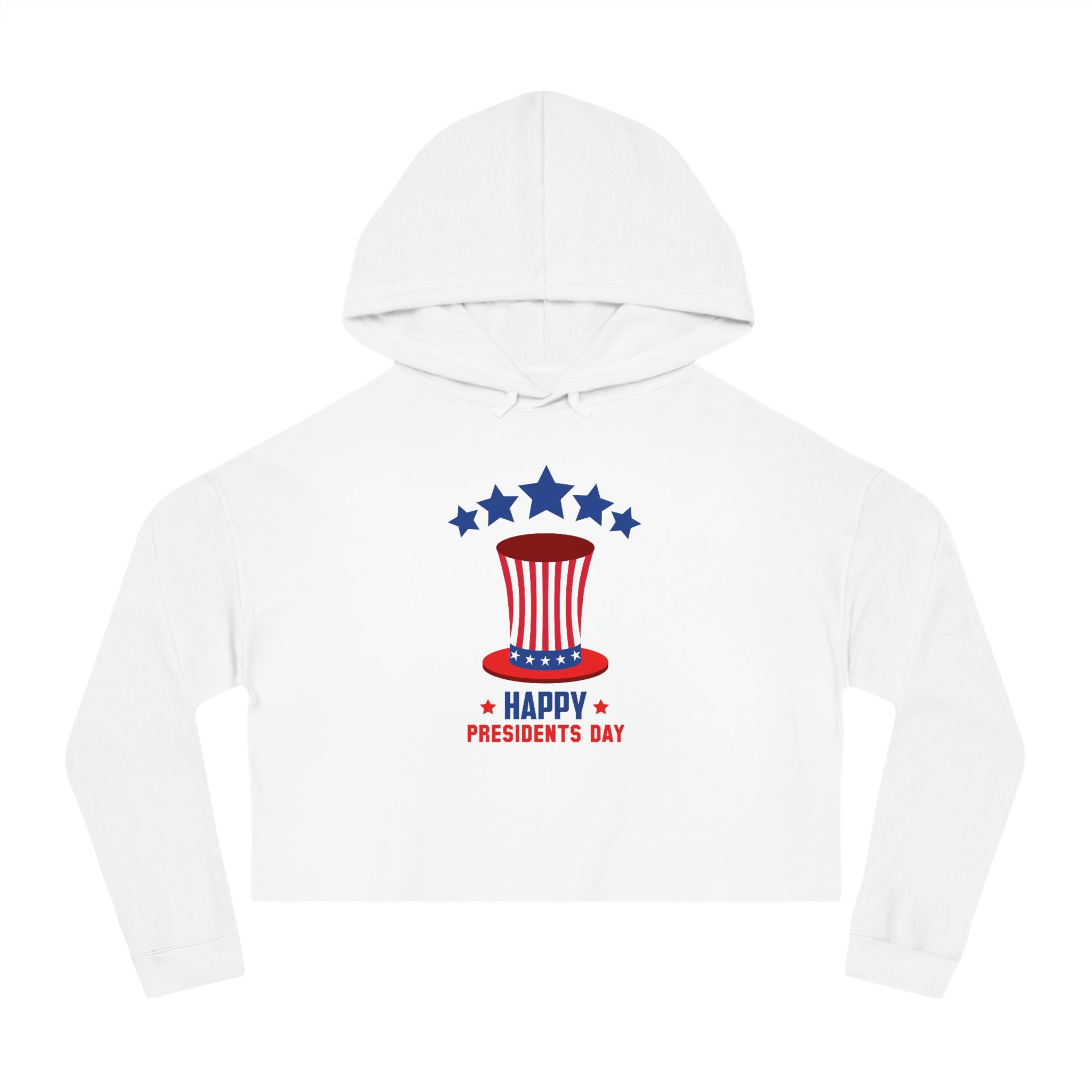 Happy President's Day Hat Women’s Cropped Hooded Sweatshirt