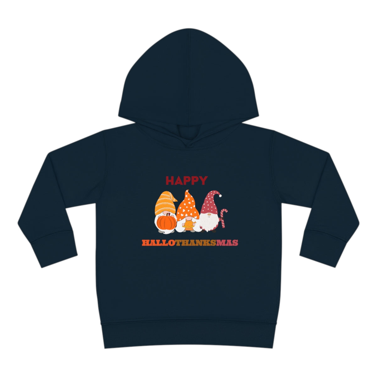 Happy Hallothanksmas Toddler Pullover Fleece Hoodie