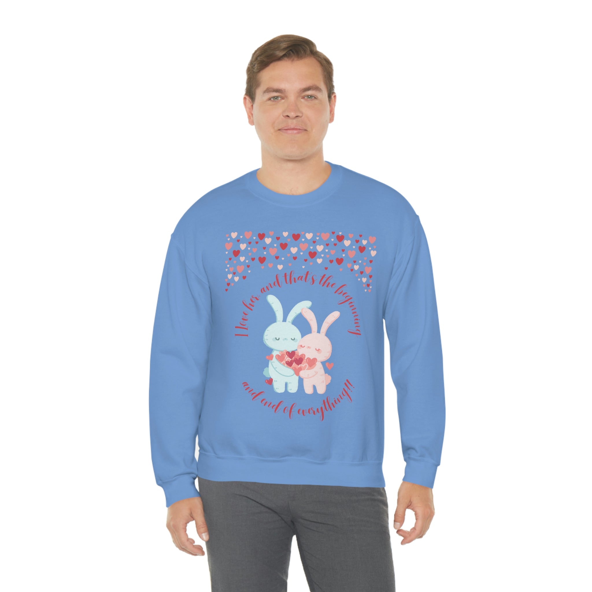 The I Love Her U & Me Unisex Heavy Blend™ Crewneck Sweatshirt