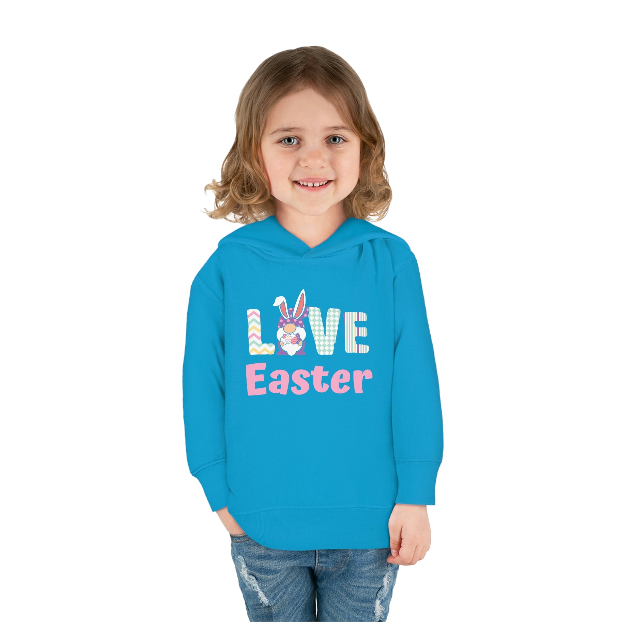 Gnome Love Easter Toddler Pullover Fleece Hoodie