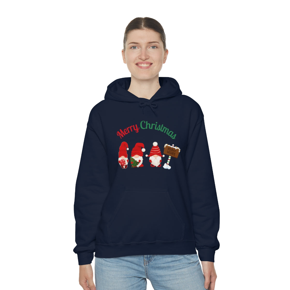 Cute Gnome Merry Christmas Unisex Heavy Blend™ Hooded Sweatshirt