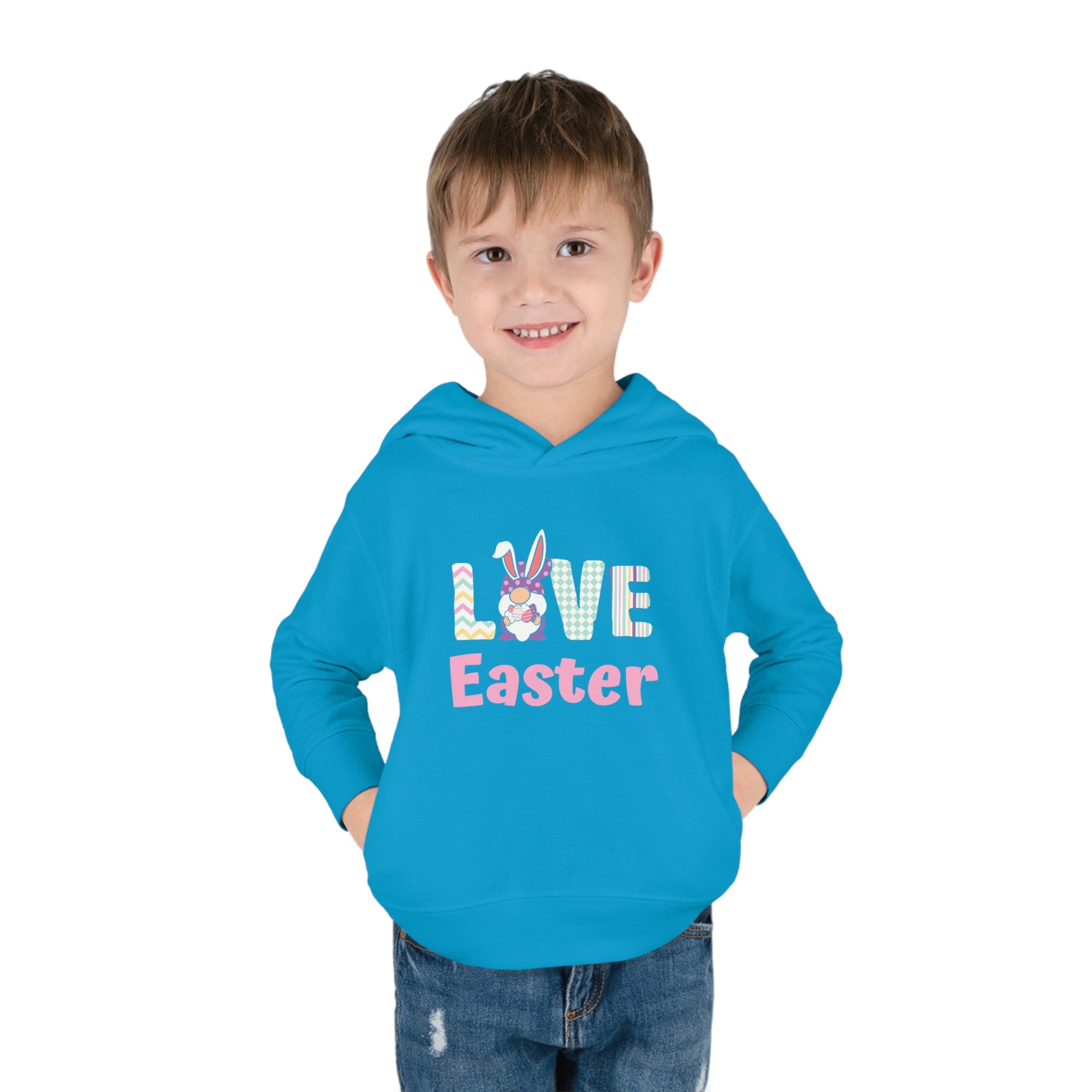 Gnome Love Easter Toddler Pullover Fleece Hoodie