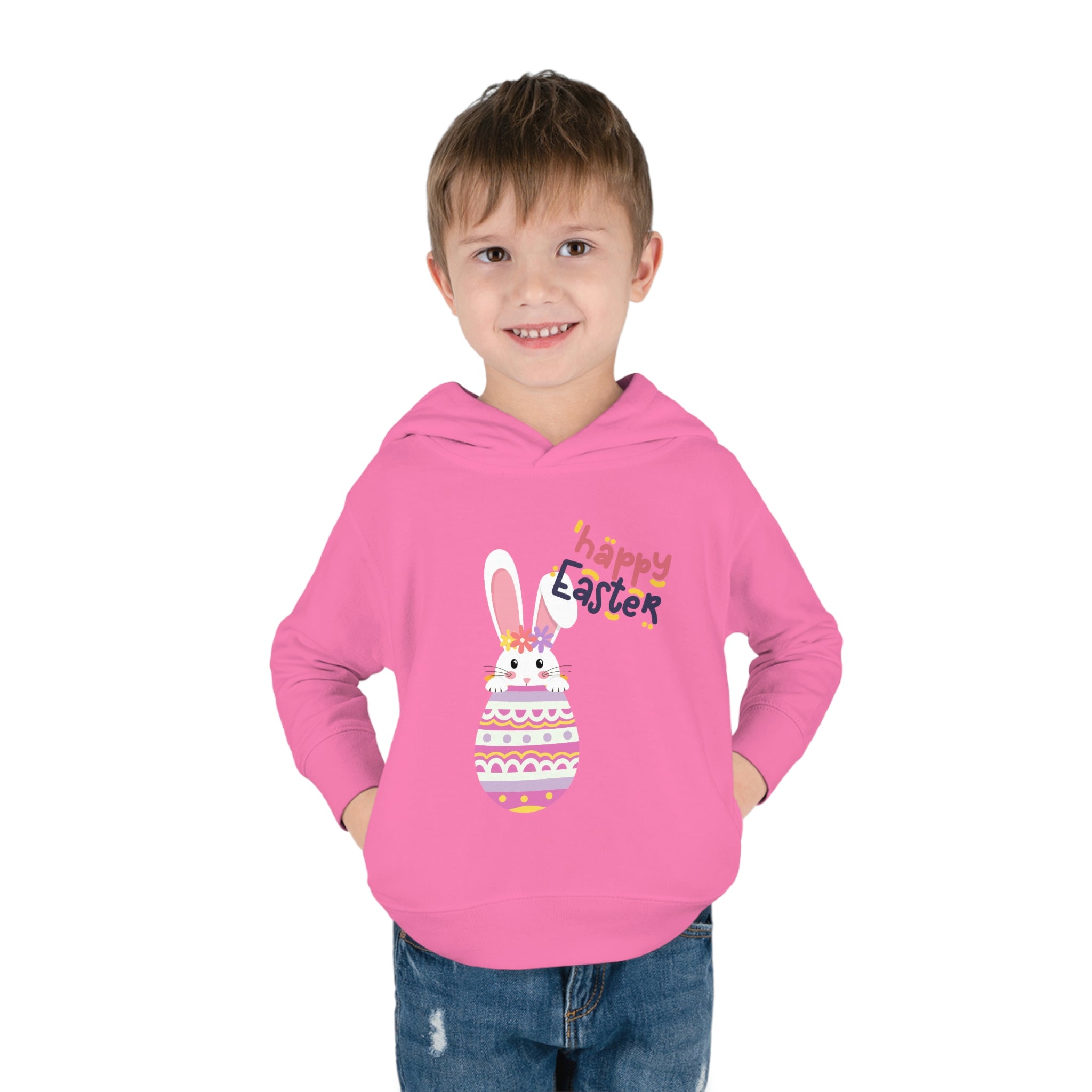 Happy Easter Day Bunny Toddler Pullover Fleece Hoodie