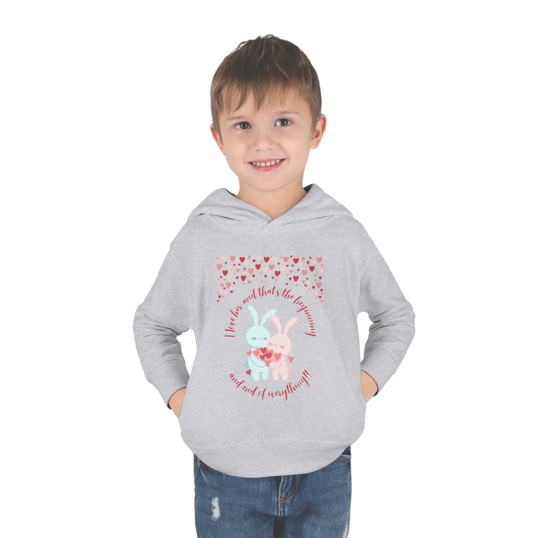 The I Love Her U & Me Toddler Pullover Fleece Hoodie