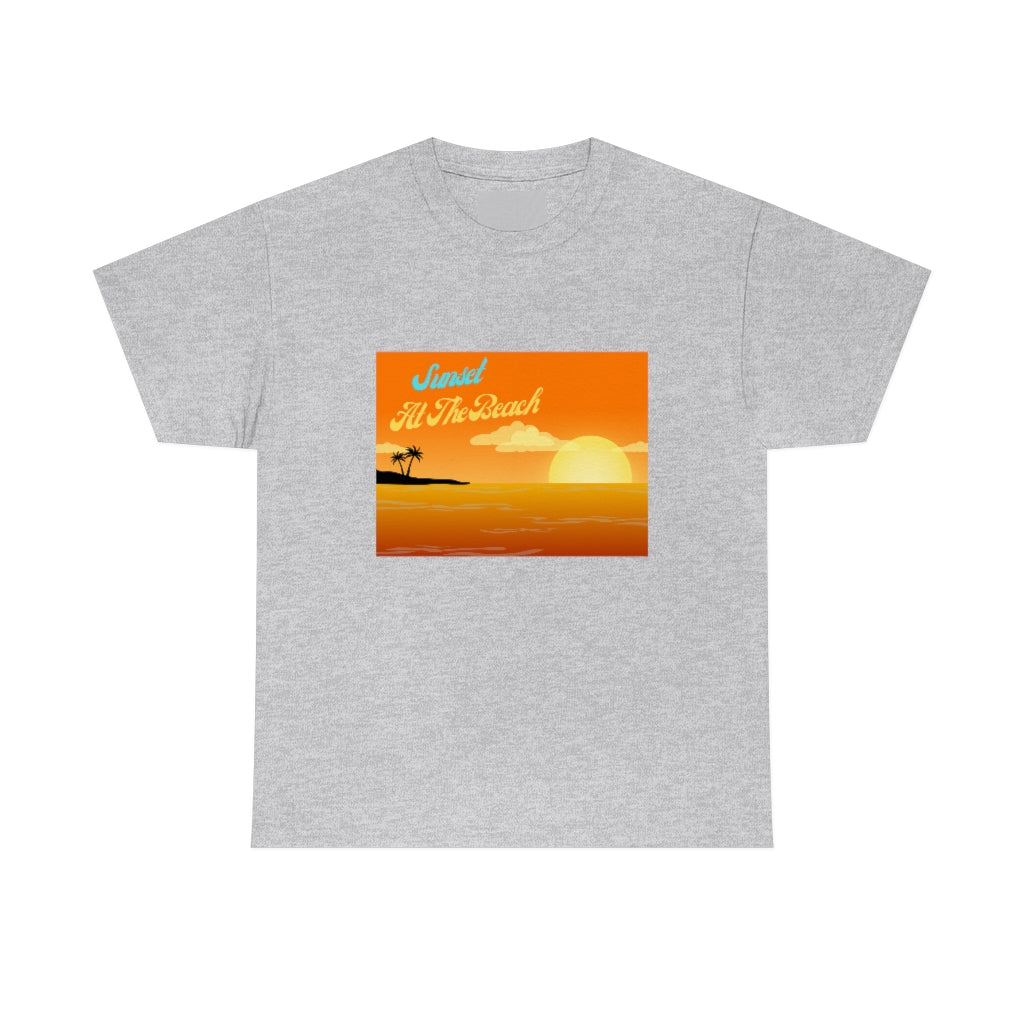 Sunset At The Beach Unisex Heavy Cotton Tee