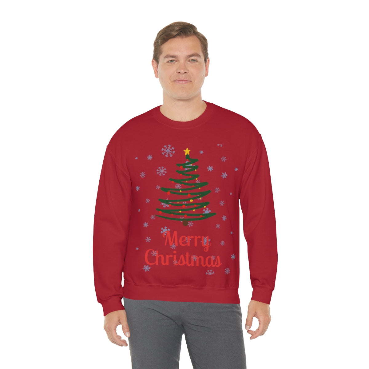 Merry Christmas Tree Unisex Heavy Blend™ Crewneck Sweatshirt