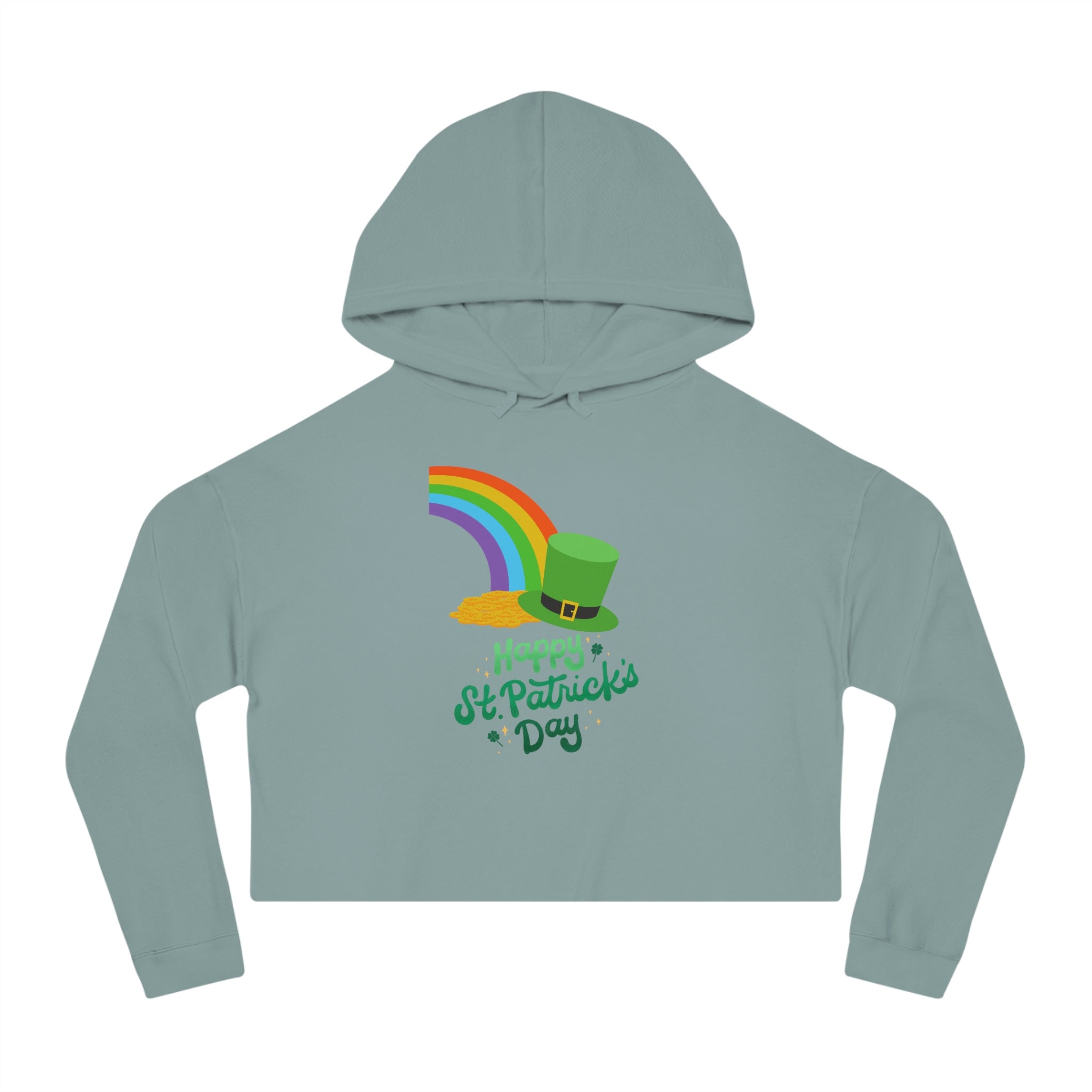 Happy Saint Patrick's Day Women’s Cropped Hooded Sweatshirt