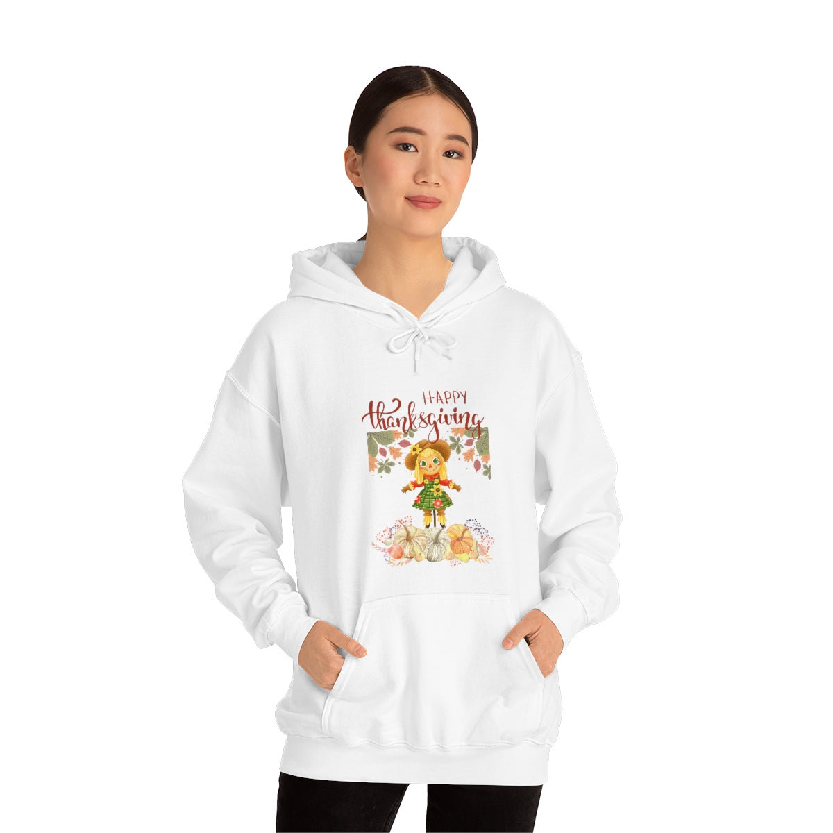 Scarecrow Happy Thanksgiving Unisex Heavy Blend™ Hooded Sweatshirt