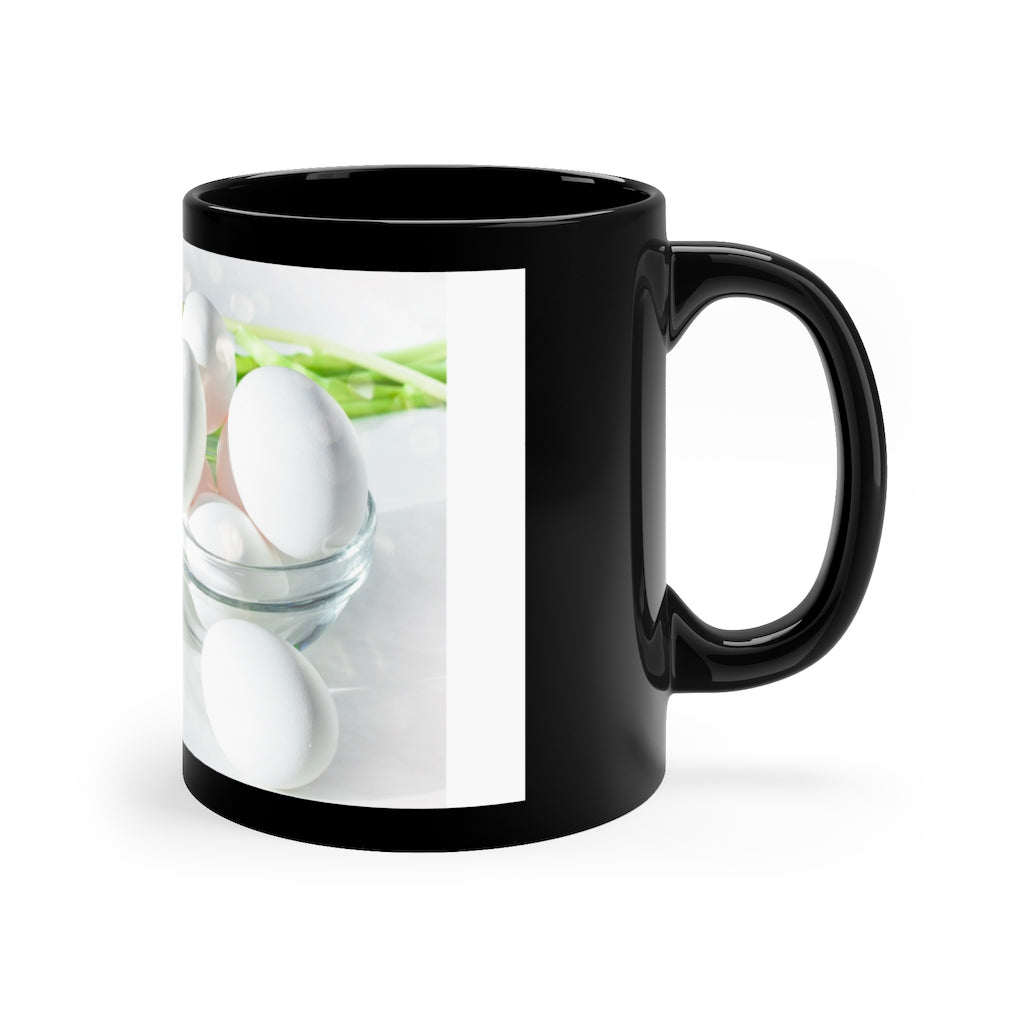 Happy Easter Black Coffee Mug, 11oz