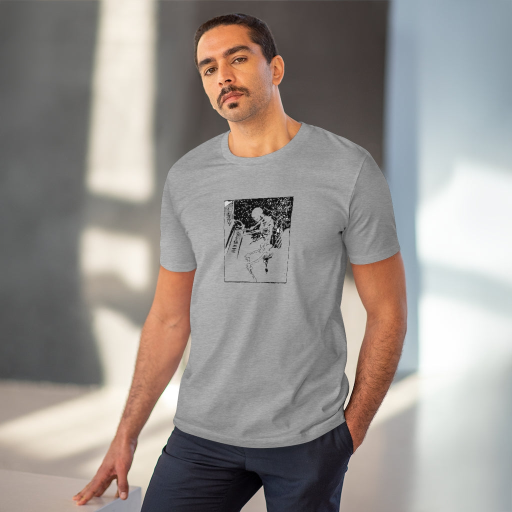 Skeleton Piano Player Organic Creator T-shirt - Unisex