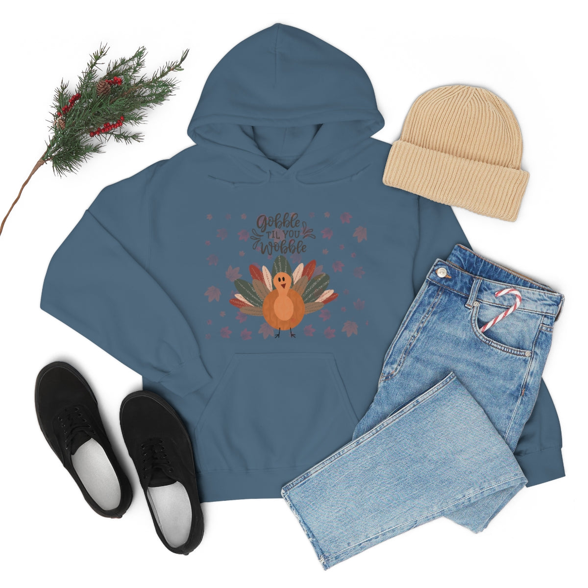 Gobble Til You Wobble Unisex Heavy Blend™ Hooded Sweatshirt