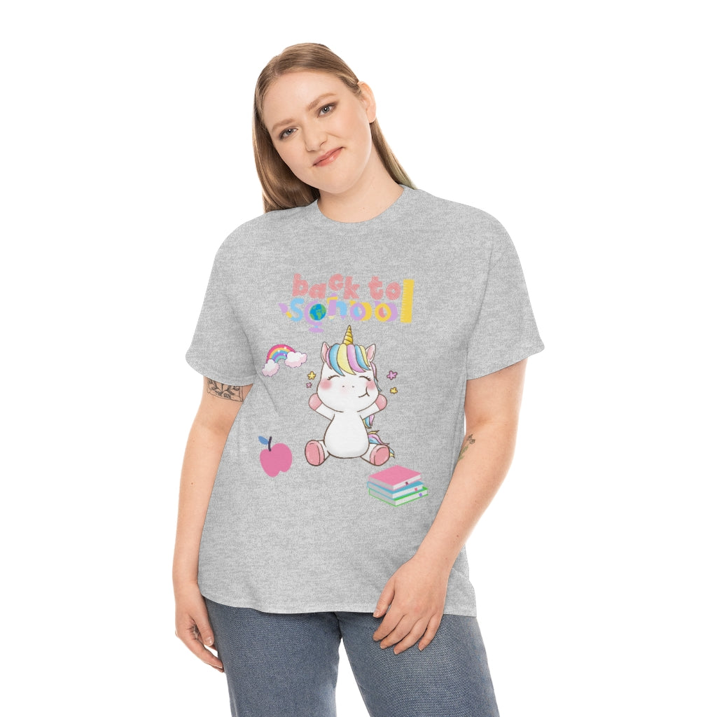 Back to School Unicorn Unisex Heavy Cotton Tee