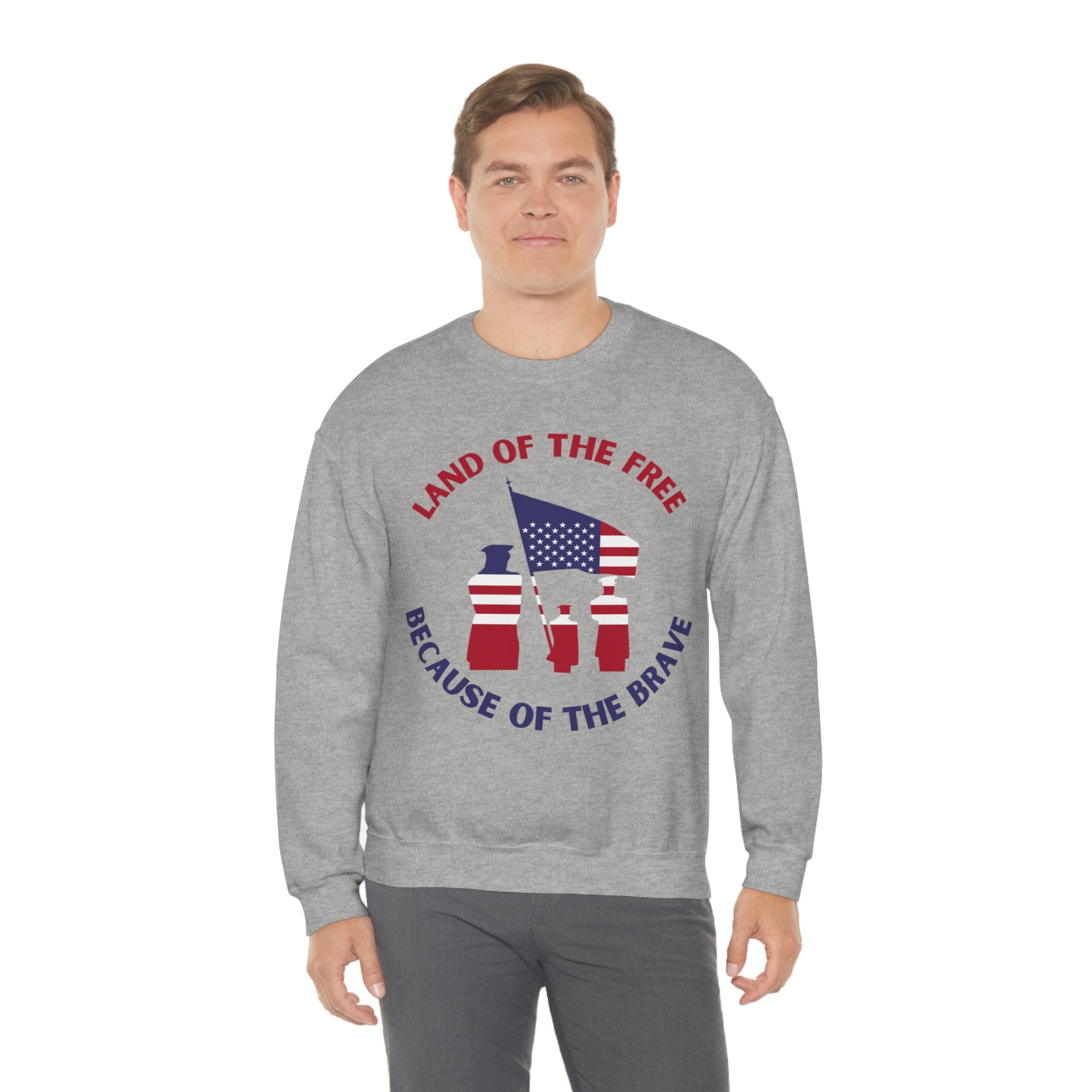 Memorial Day Land Of The Free Unisex Heavy Blend™ Crewneck Sweatshirt