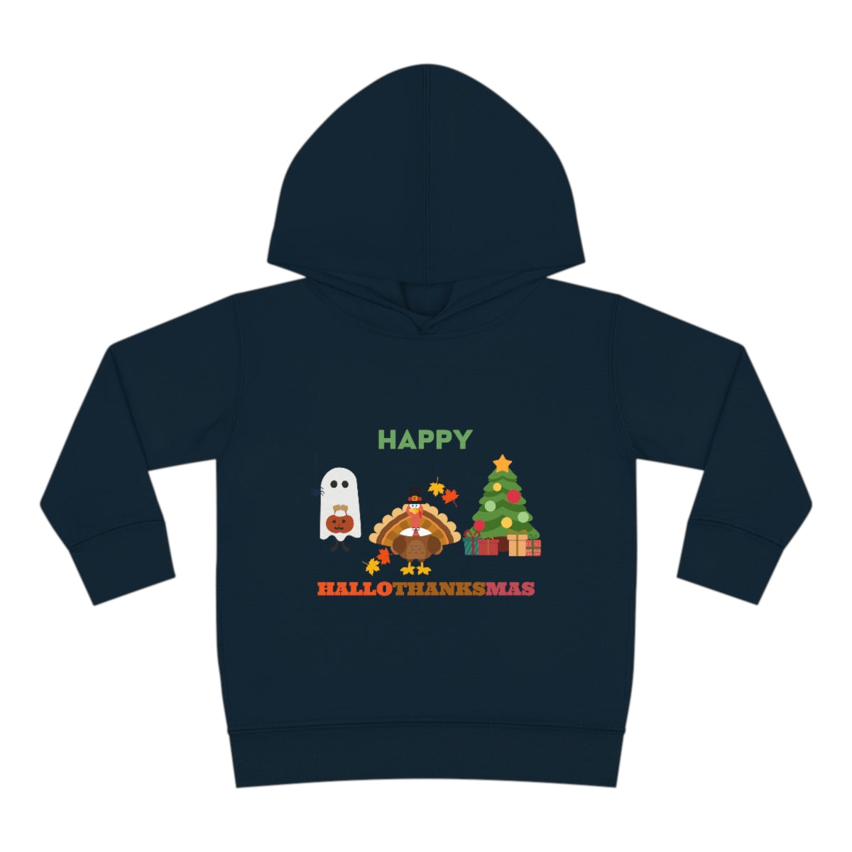 Happy Hallothanksmas Toddler Pullover Fleece Hoodie