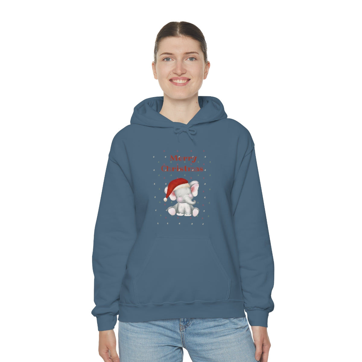 Cute Christmas Elephant Unisex Heavy Blend™ Hooded Sweatshirt