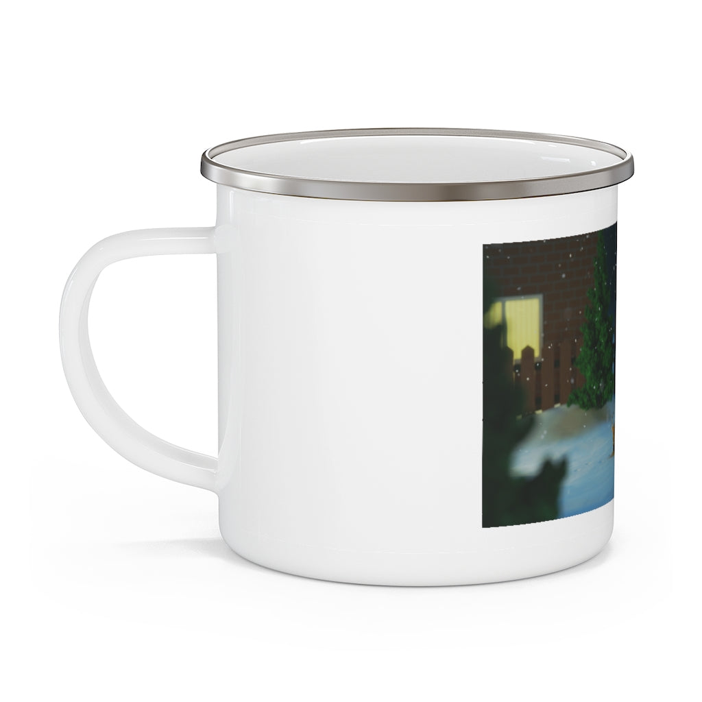 Snowman Enamel Camping Mug