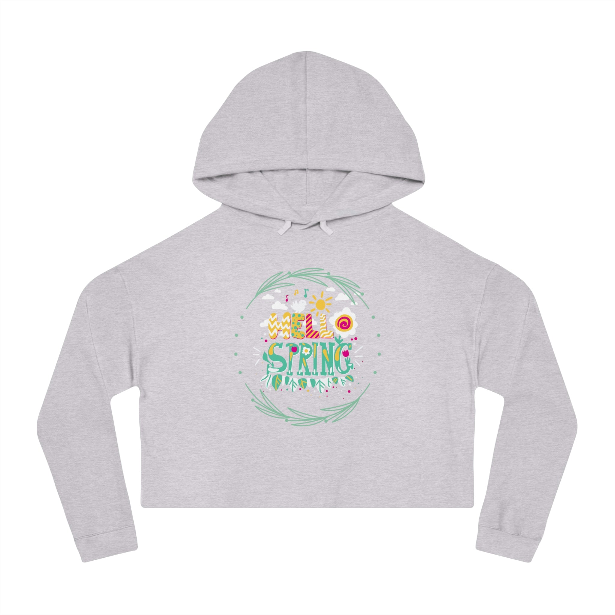 Hello Spring Women’s Cropped Hooded Sweatshirt