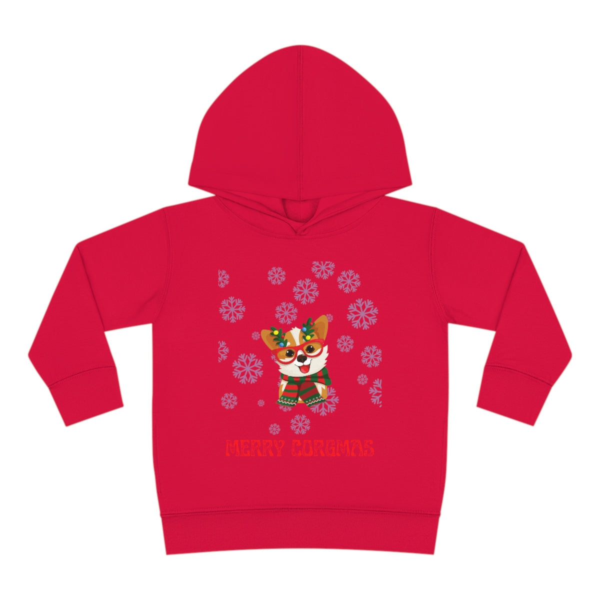 Merry Corgmas Toddler Pullover Fleece Hoodie