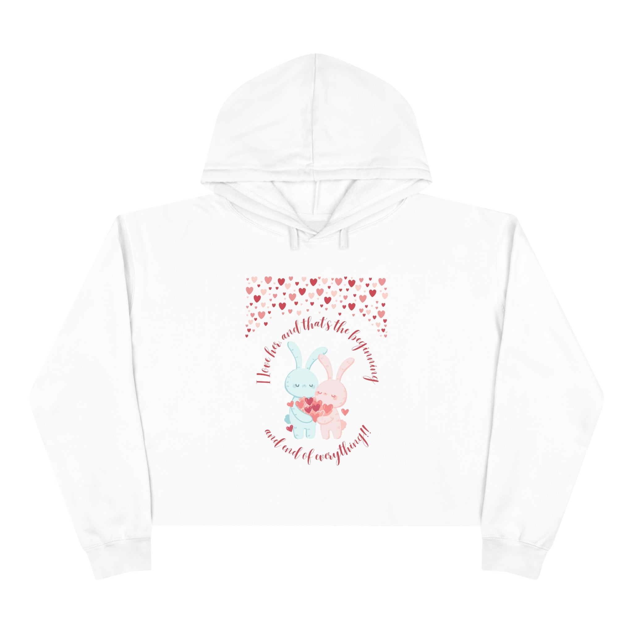 The I Love Her U & Me Crop Hoodie