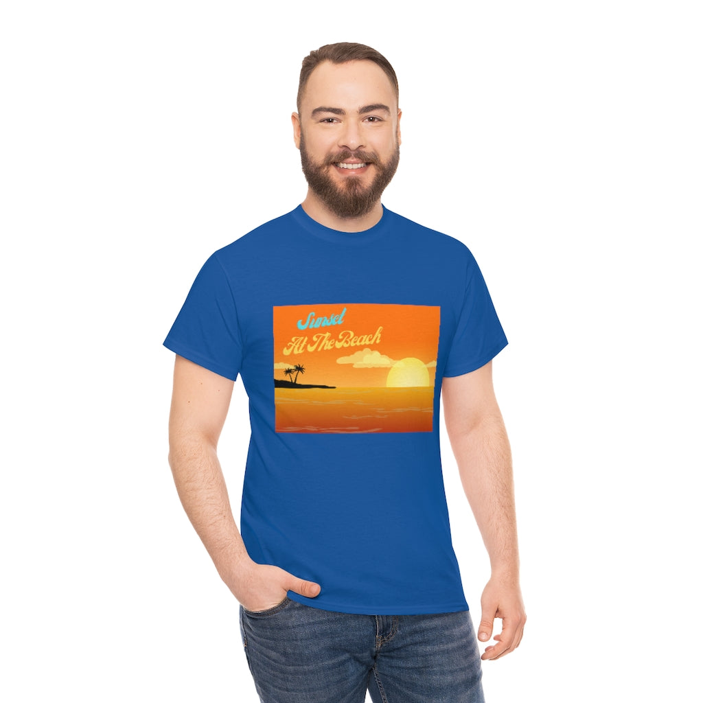 Sunset At The Beach Unisex Heavy Cotton Tee