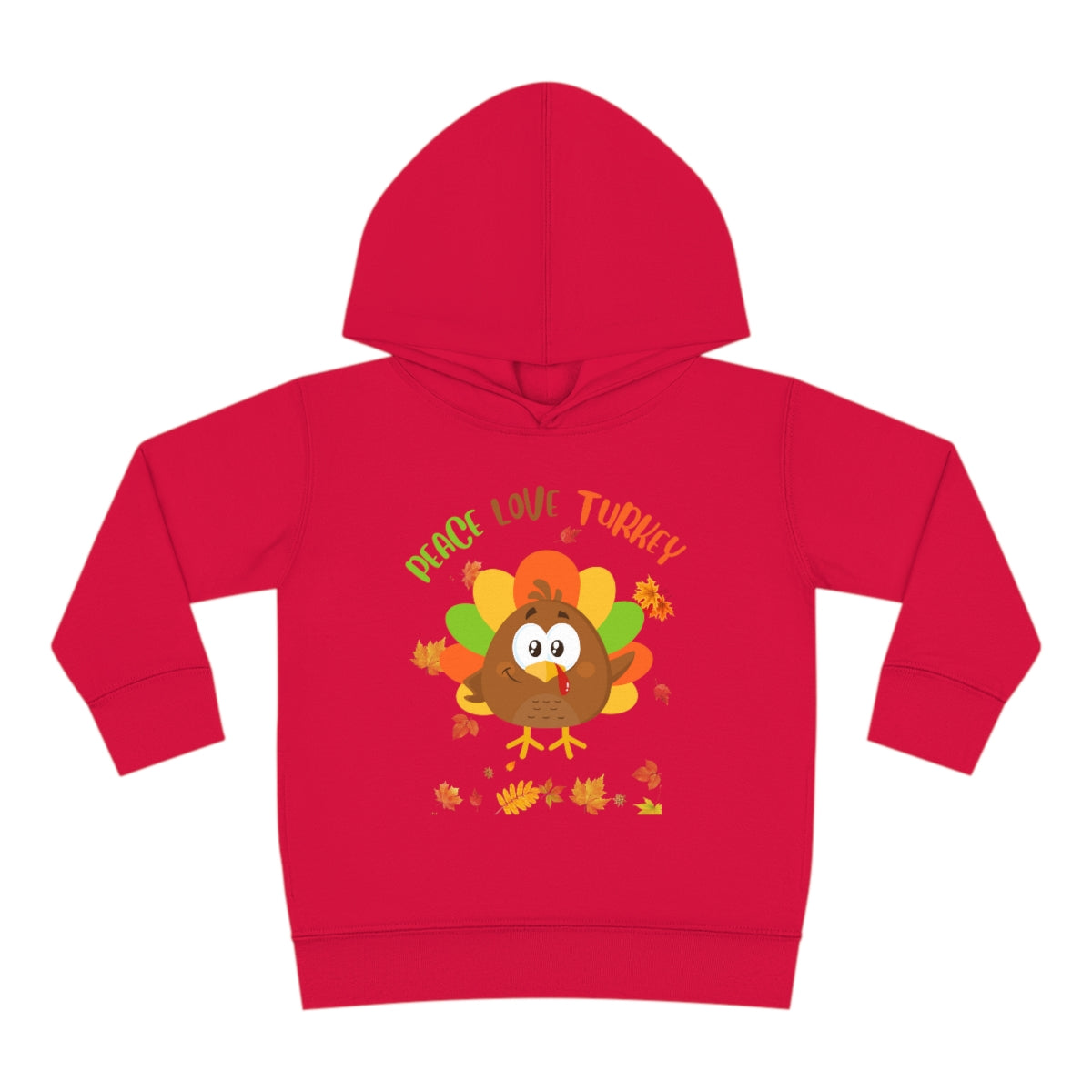 Peace Love Turkey Toddler Pullover Fleece Hoodie