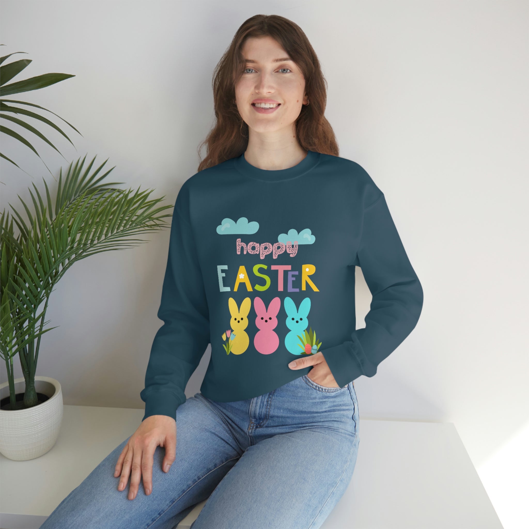 Happy Easter Bunny Unisex Heavy Blend™ Crewneck Sweatshirt