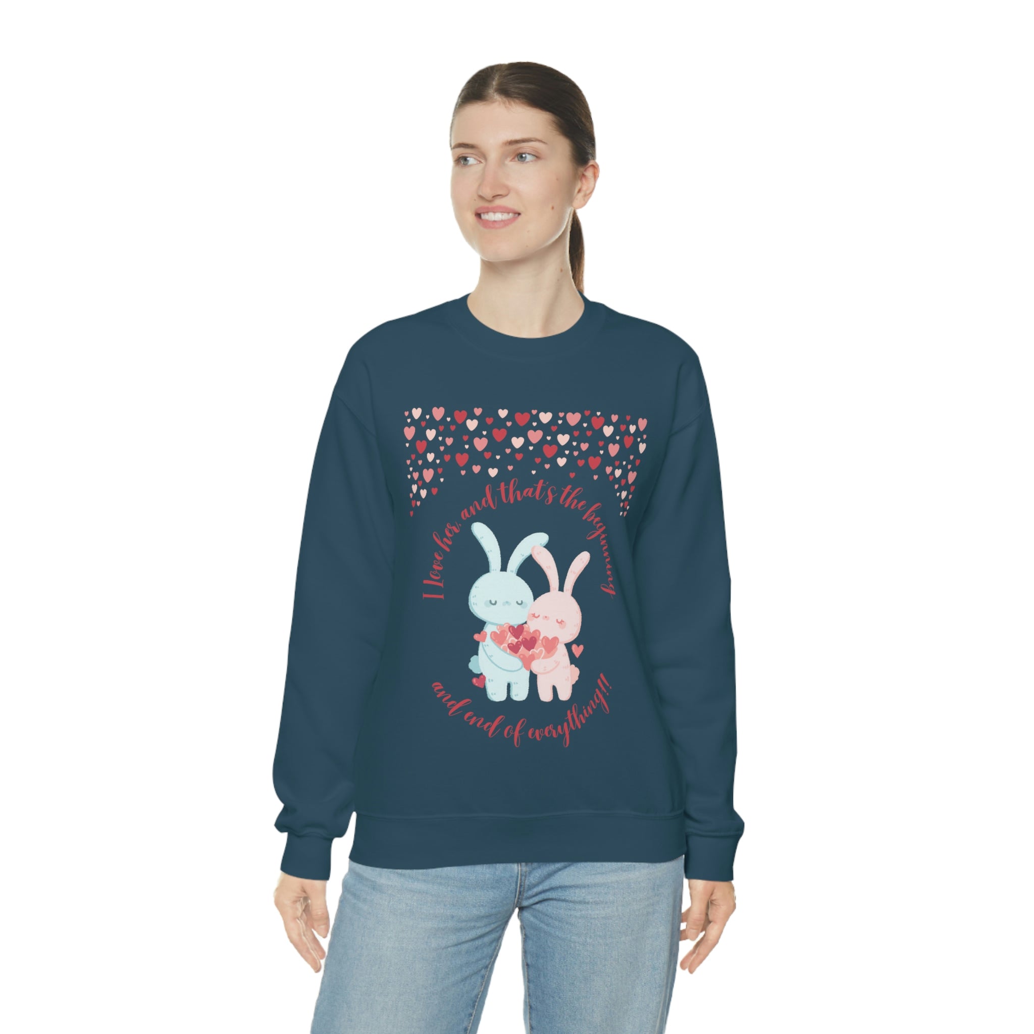 The I Love Her U & Me Unisex Heavy Blend™ Crewneck Sweatshirt