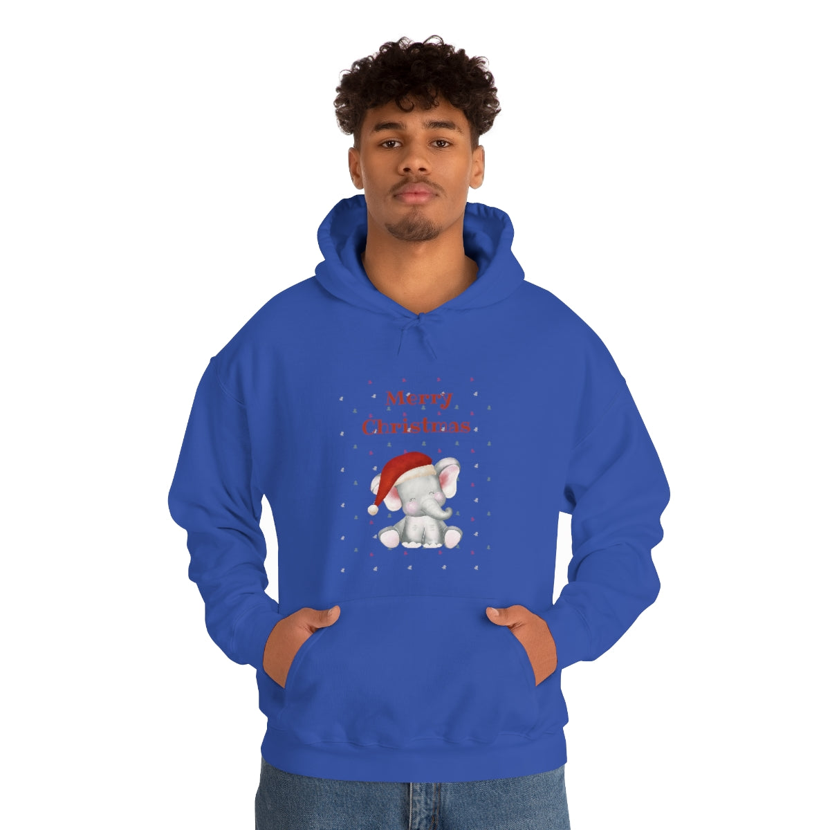 Cute Christmas Elephant Unisex Heavy Blend™ Hooded Sweatshirt
