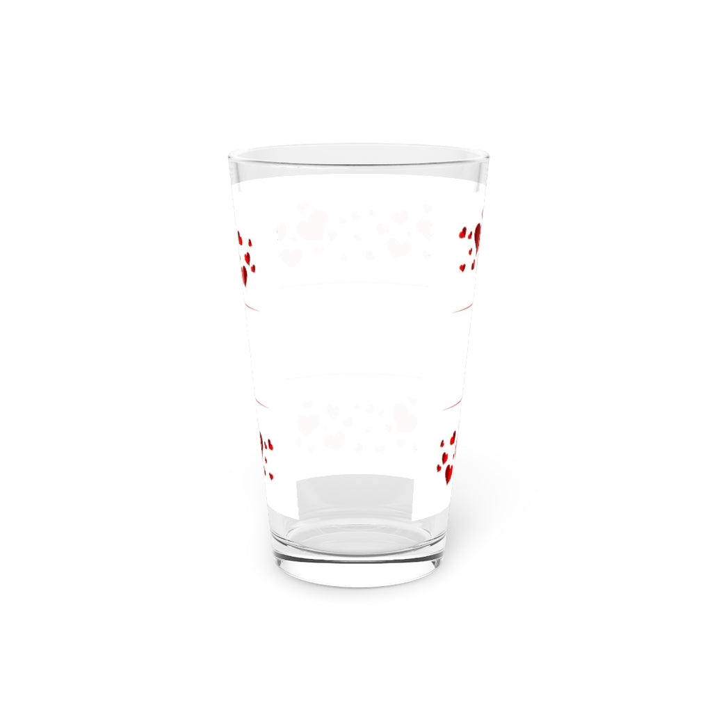 Hearts Pint Glass, 16oz