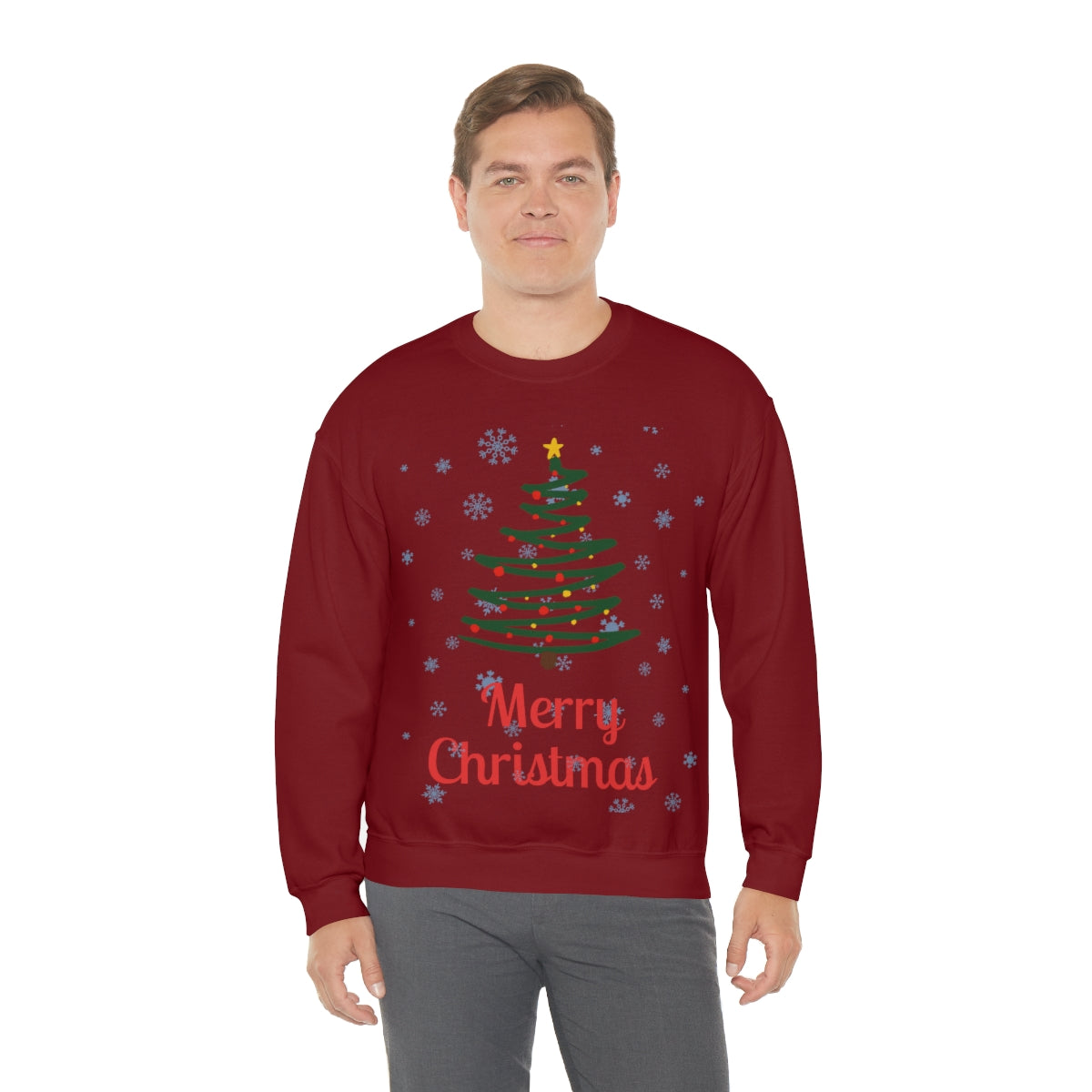 Merry Christmas Tree Unisex Heavy Blend™ Crewneck Sweatshirt