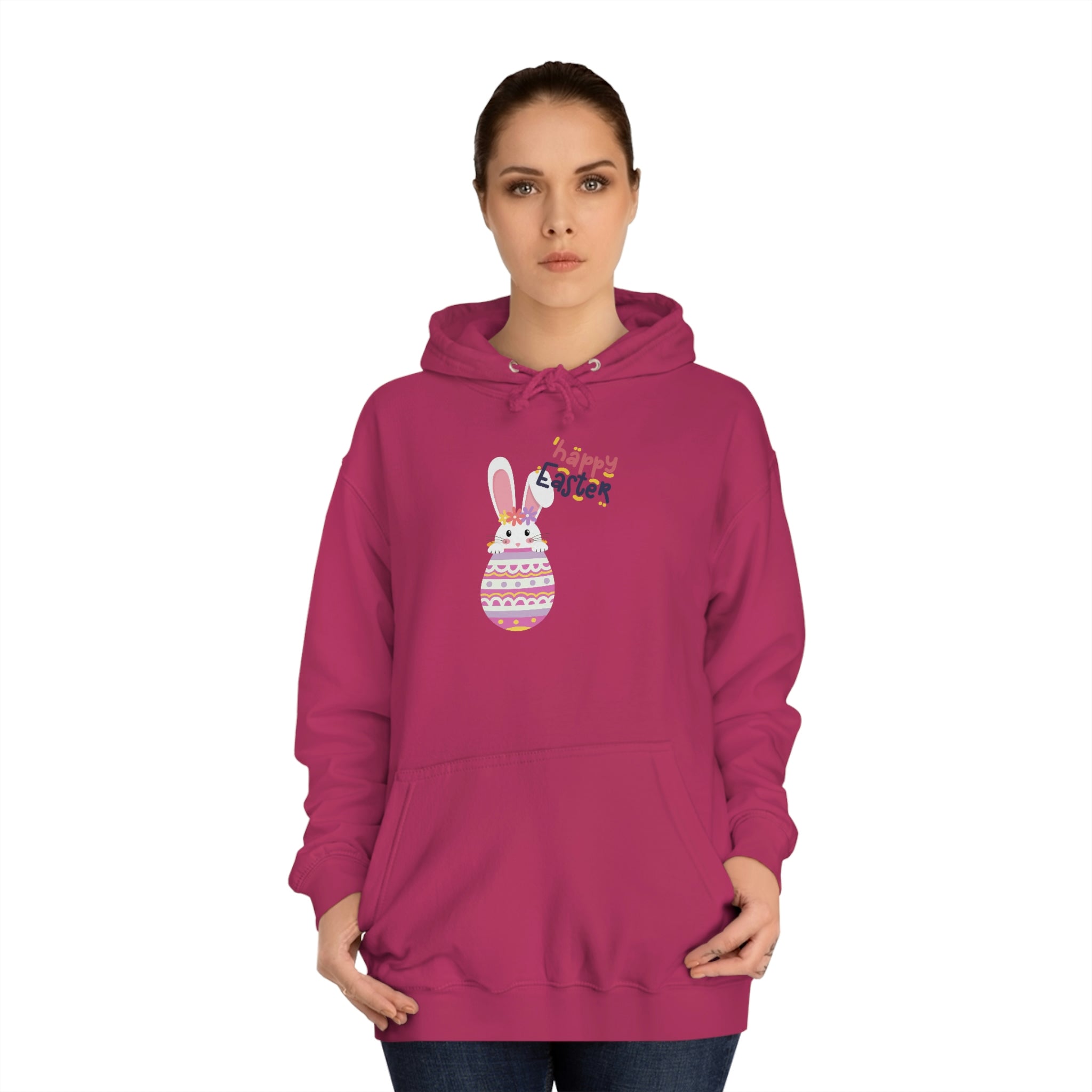 Happy Easter Day Bunny Unisex College Hoodie