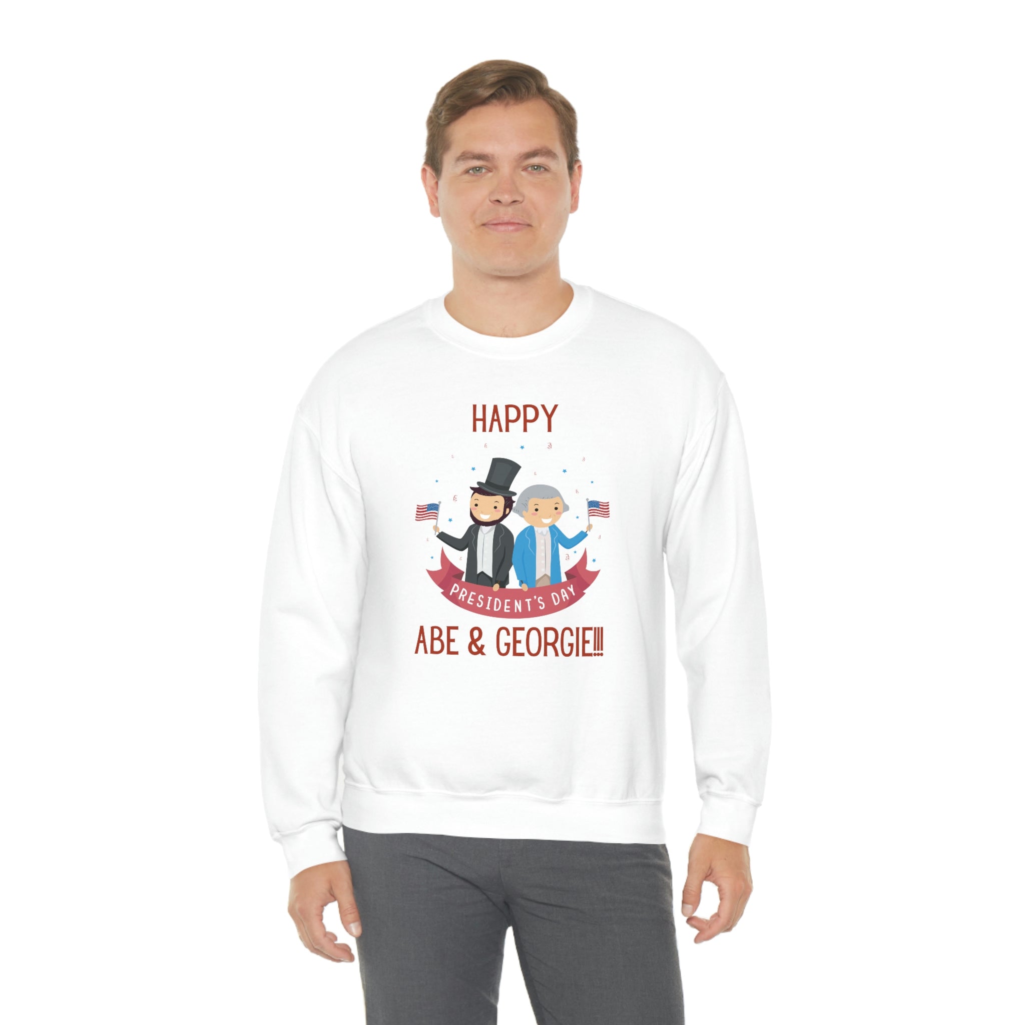 Happy President's Day Abe & Georgie!!! Unisex Heavy Blend™ Crewneck Sweatshirt