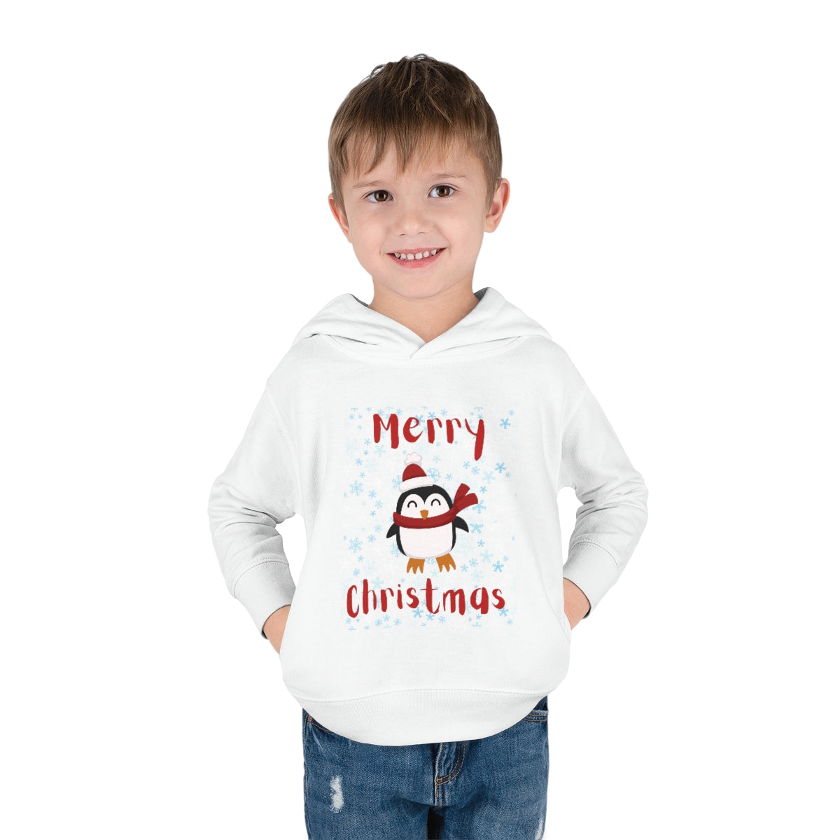 Cute Penguin Christmas Toddler Pullover Fleece Hoodie