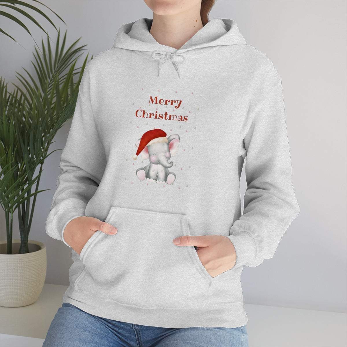 Cute Christmas Elephant Unisex Heavy Blend™ Hooded Sweatshirt