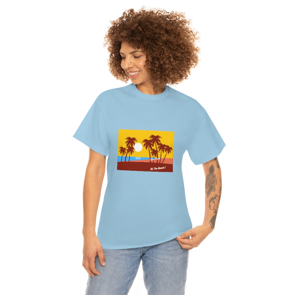 Sun Time At The Beach Unisex Heavy Cotton Tee