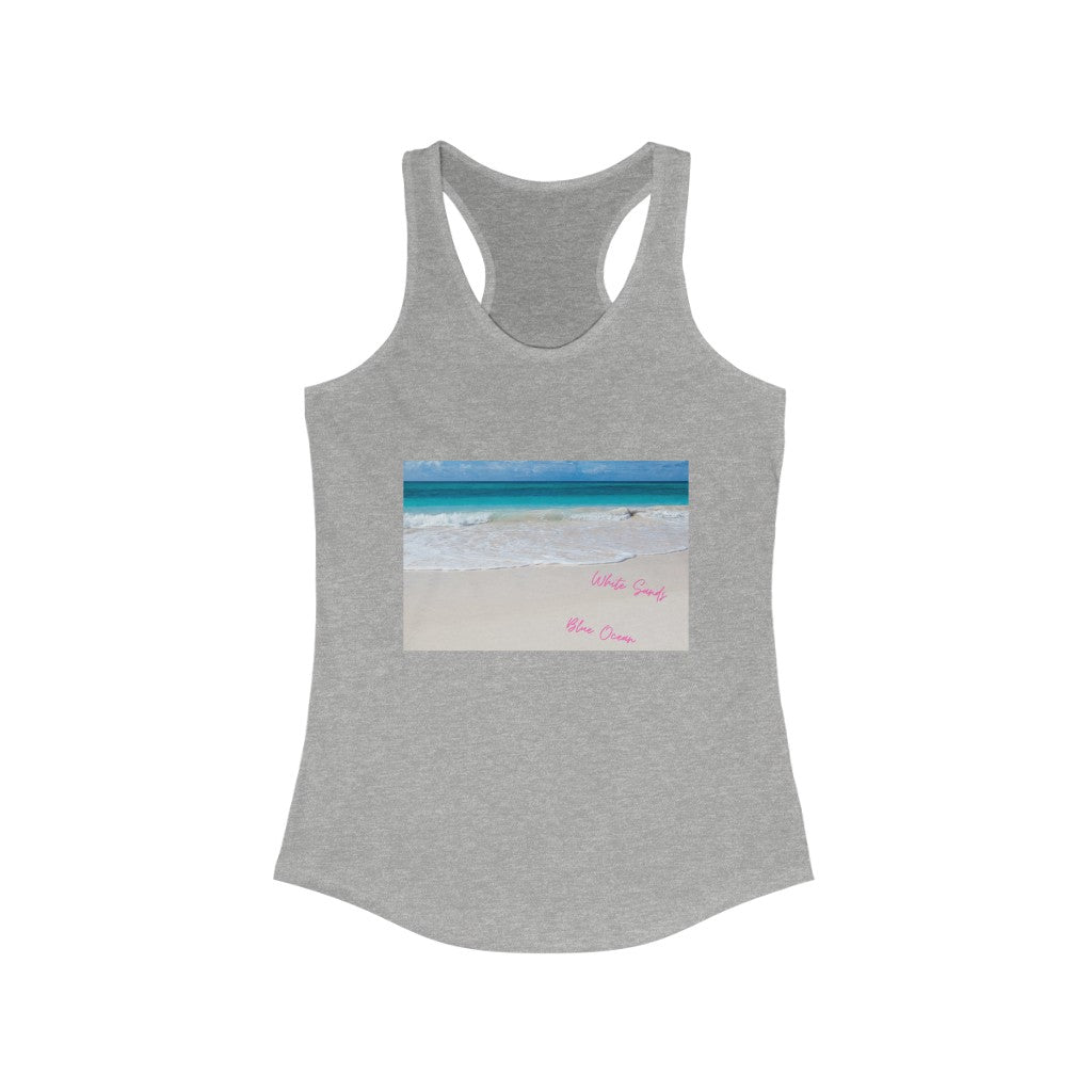 White Sands Blue Ocean Women's Ideal Racerback Tank