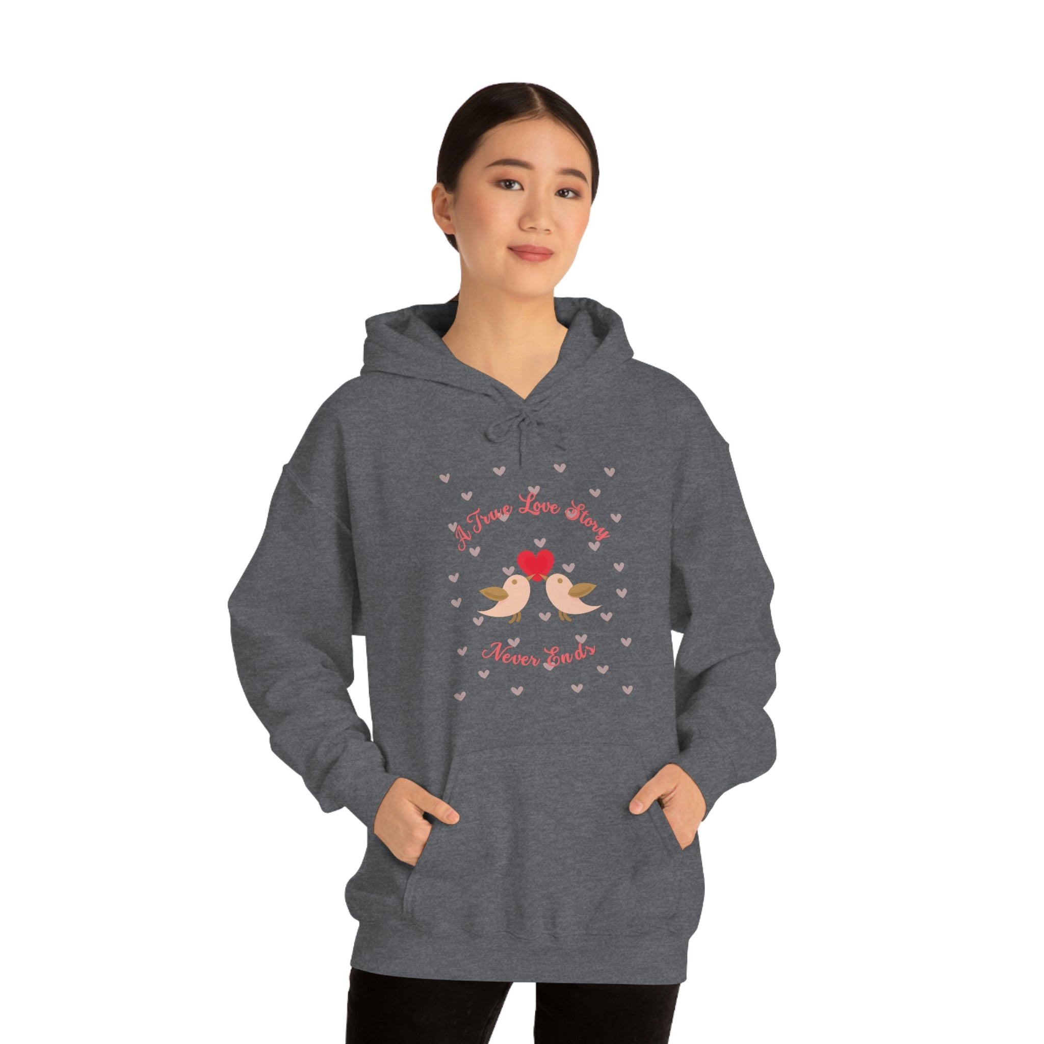 A True Love Story Never Ends Unisex Heavy Blend™ Hooded Sweatshirt