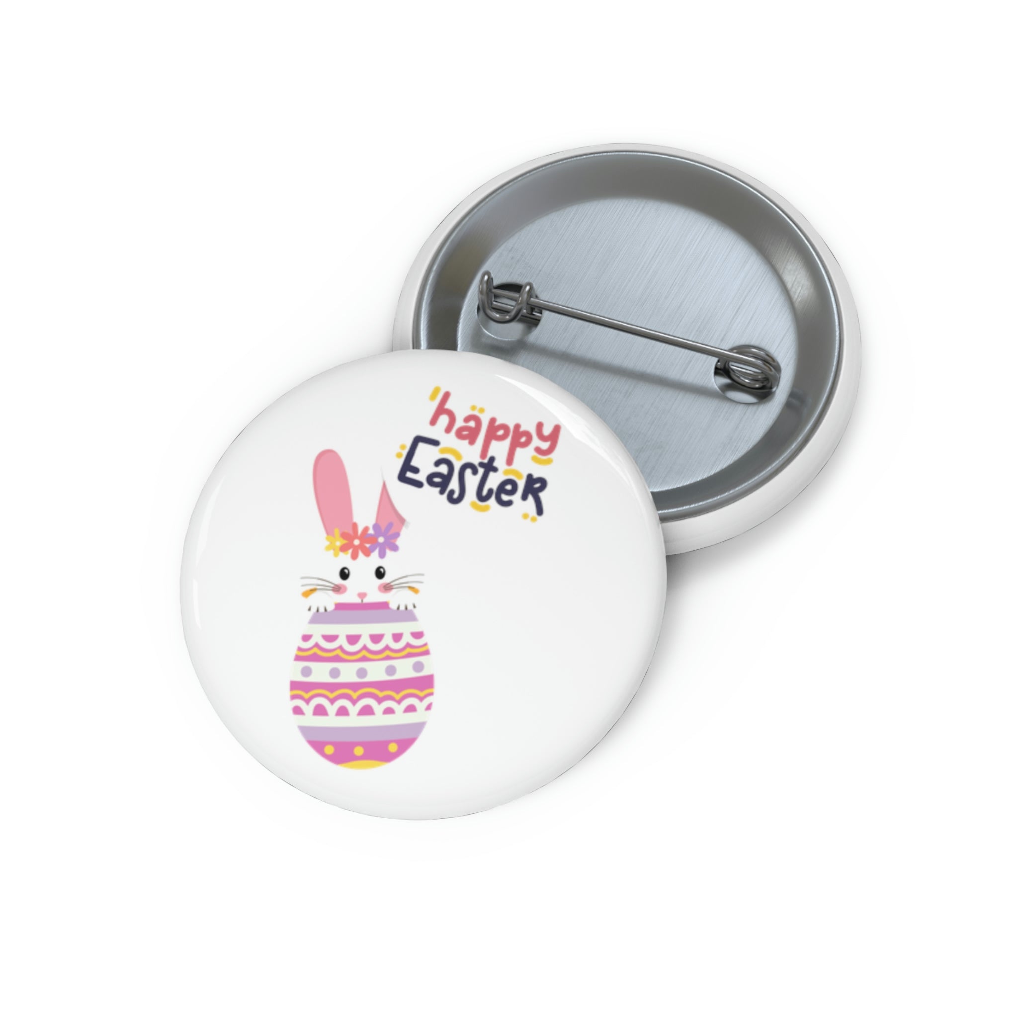 Happy Easter Day Bunny Custom Pin Buttons