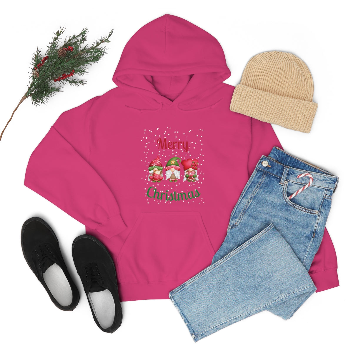Three Gnomes Merry Christmas Unisex Heavy Blend™ Hooded Sweatshirt