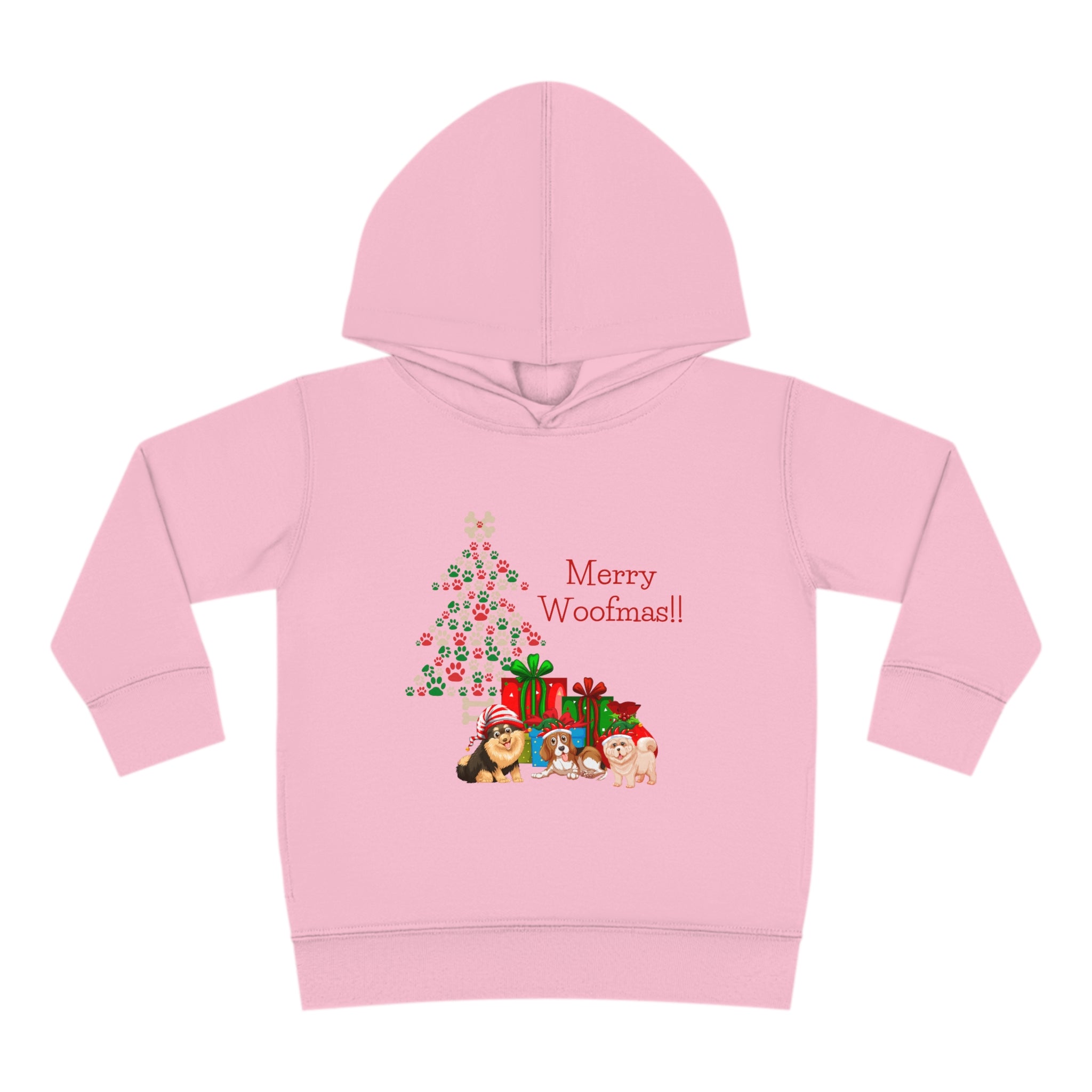 Merry Woolfmas Toddler Pullover Fleece Hoodie