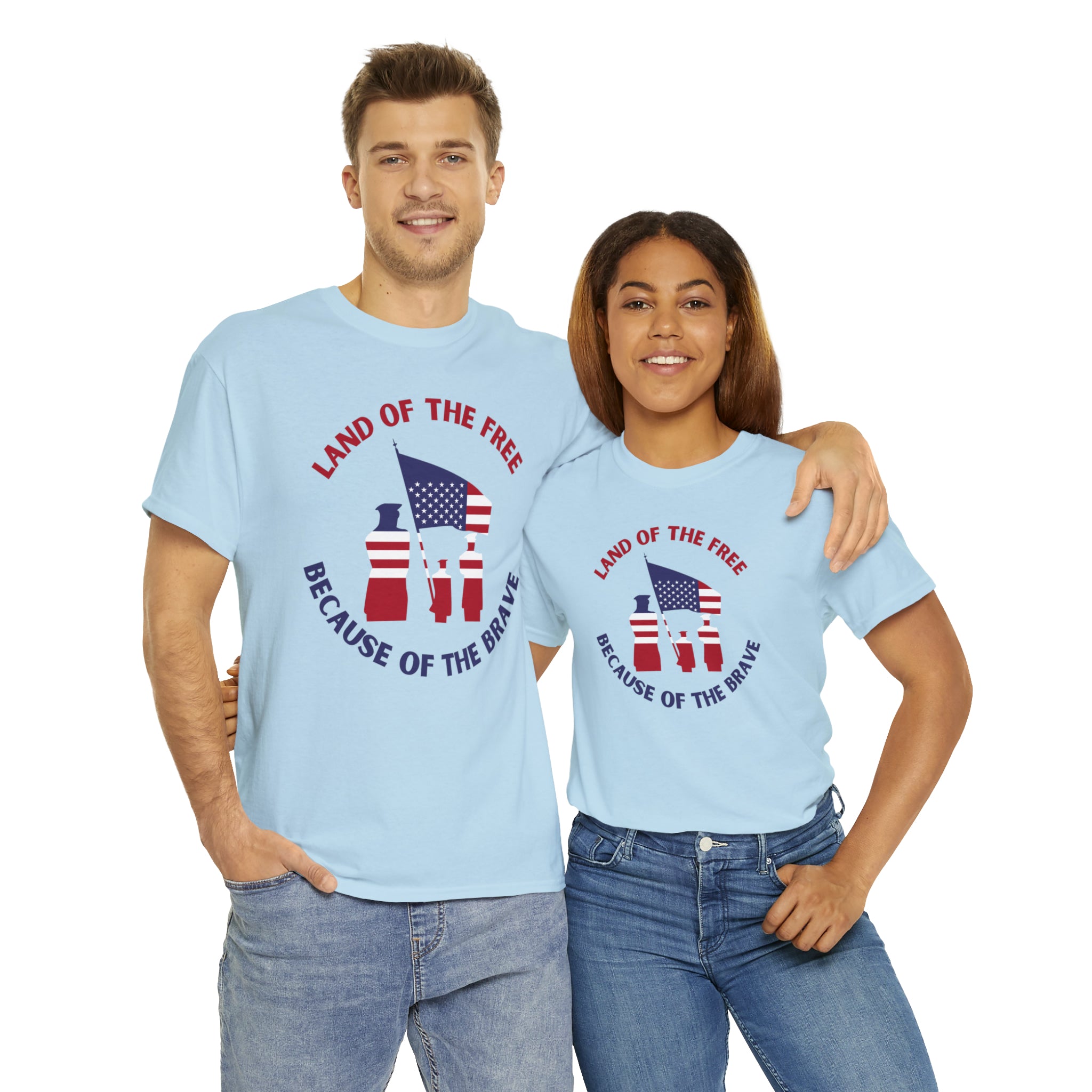 Memorial Day Land of The Free Unisex Heavy Cotton Tee