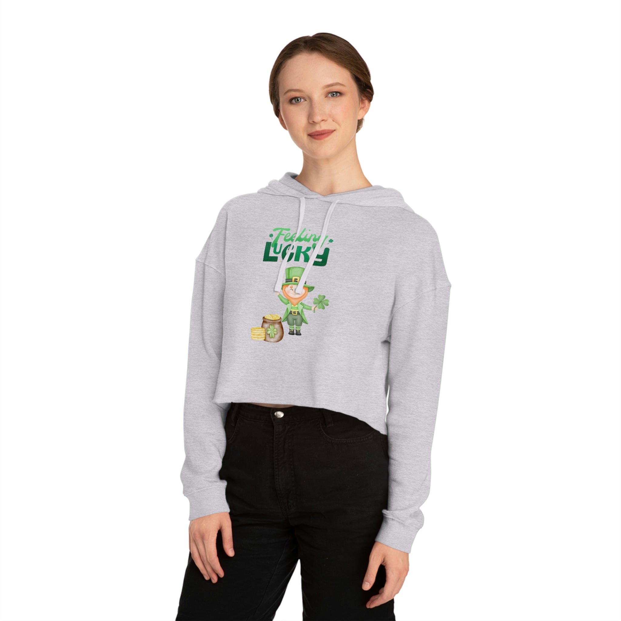 Feeling Lucky Women’s Cropped Hooded Sweatshirt